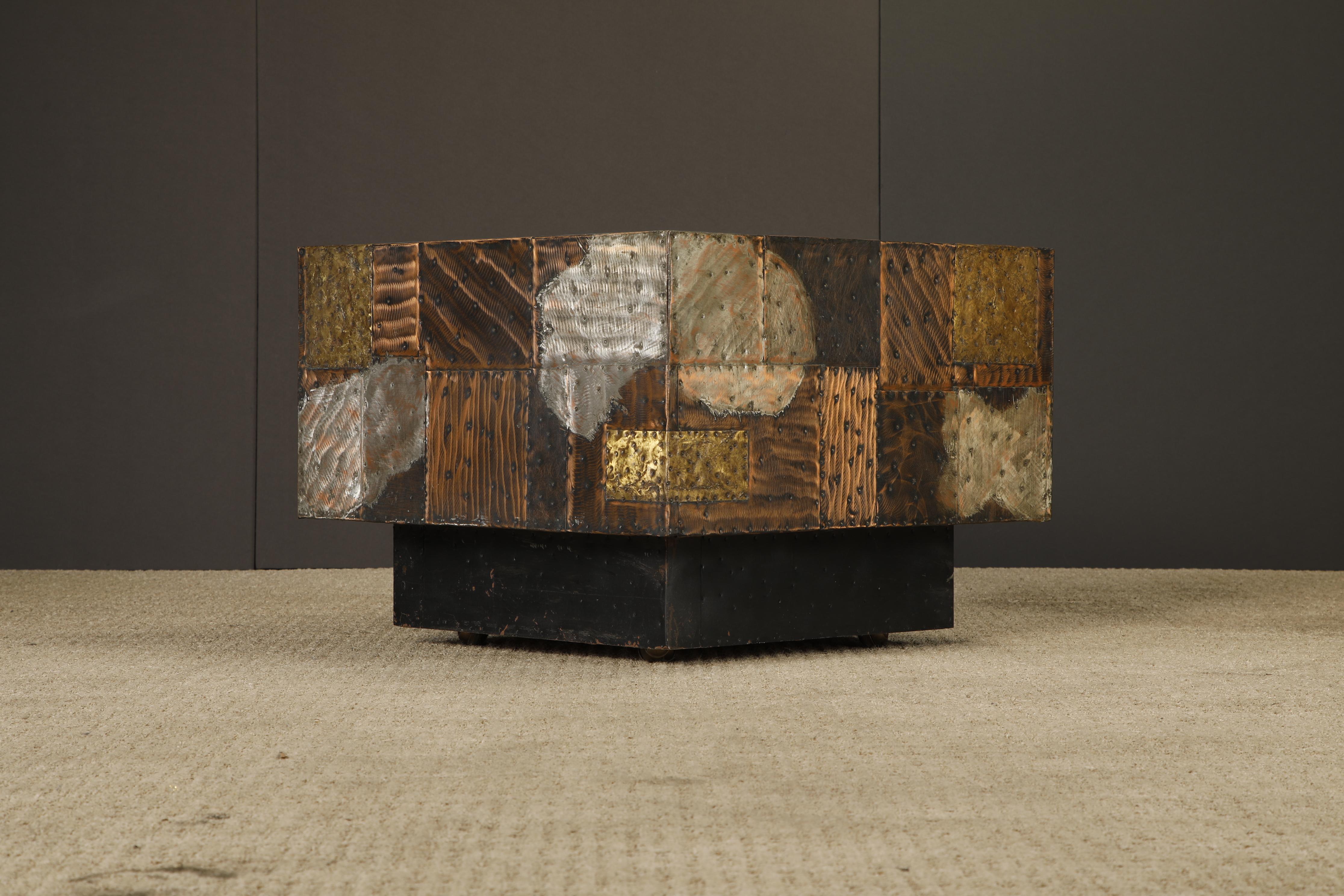 Paul Evans 'PE-31' Patchwork Copper Cube Table for Directional, c 1967 For Sale 11