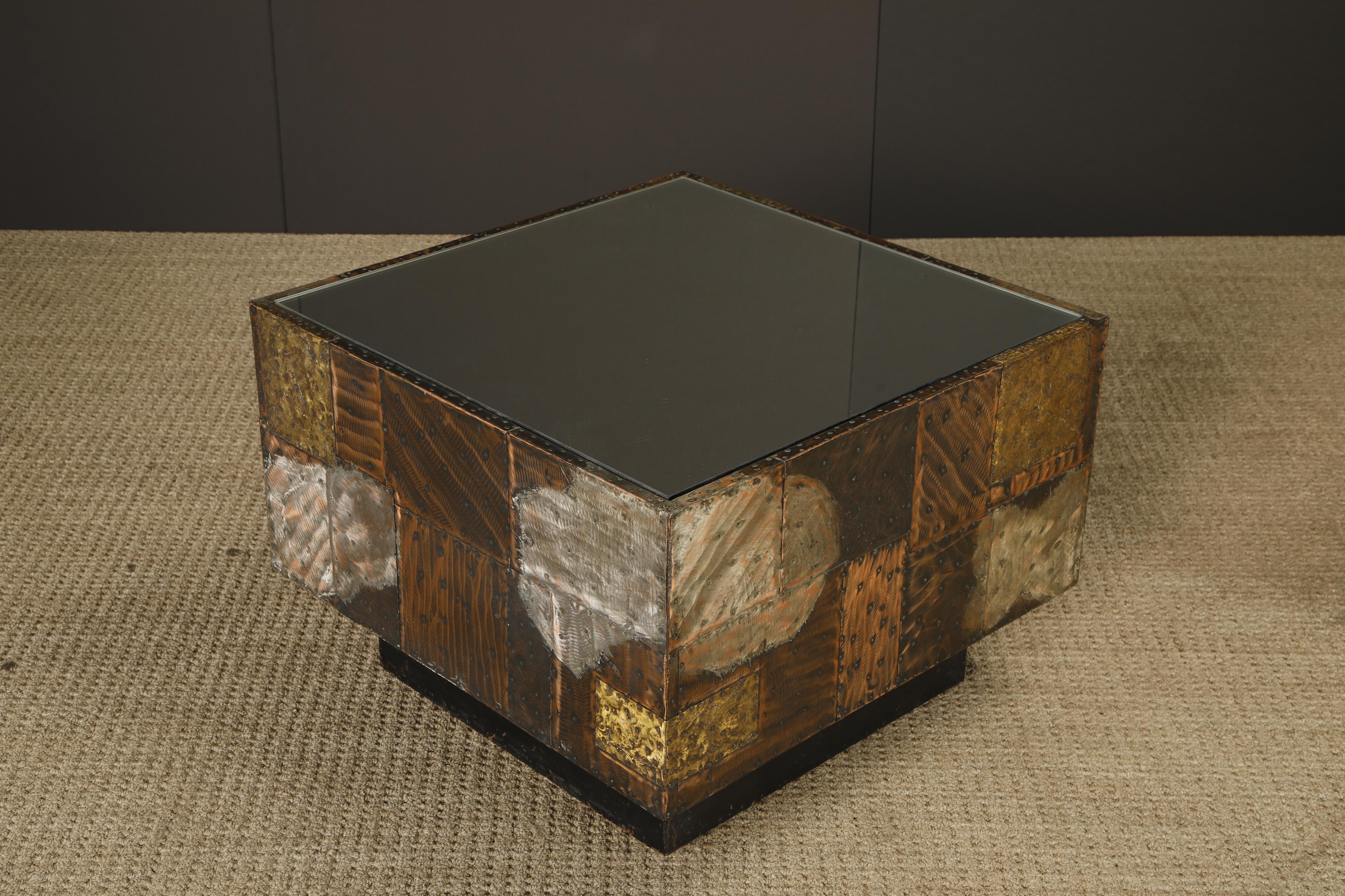 Paul Evans 'PE-31' Patchwork Copper Cube Table for Directional, c 1967 For Sale 12