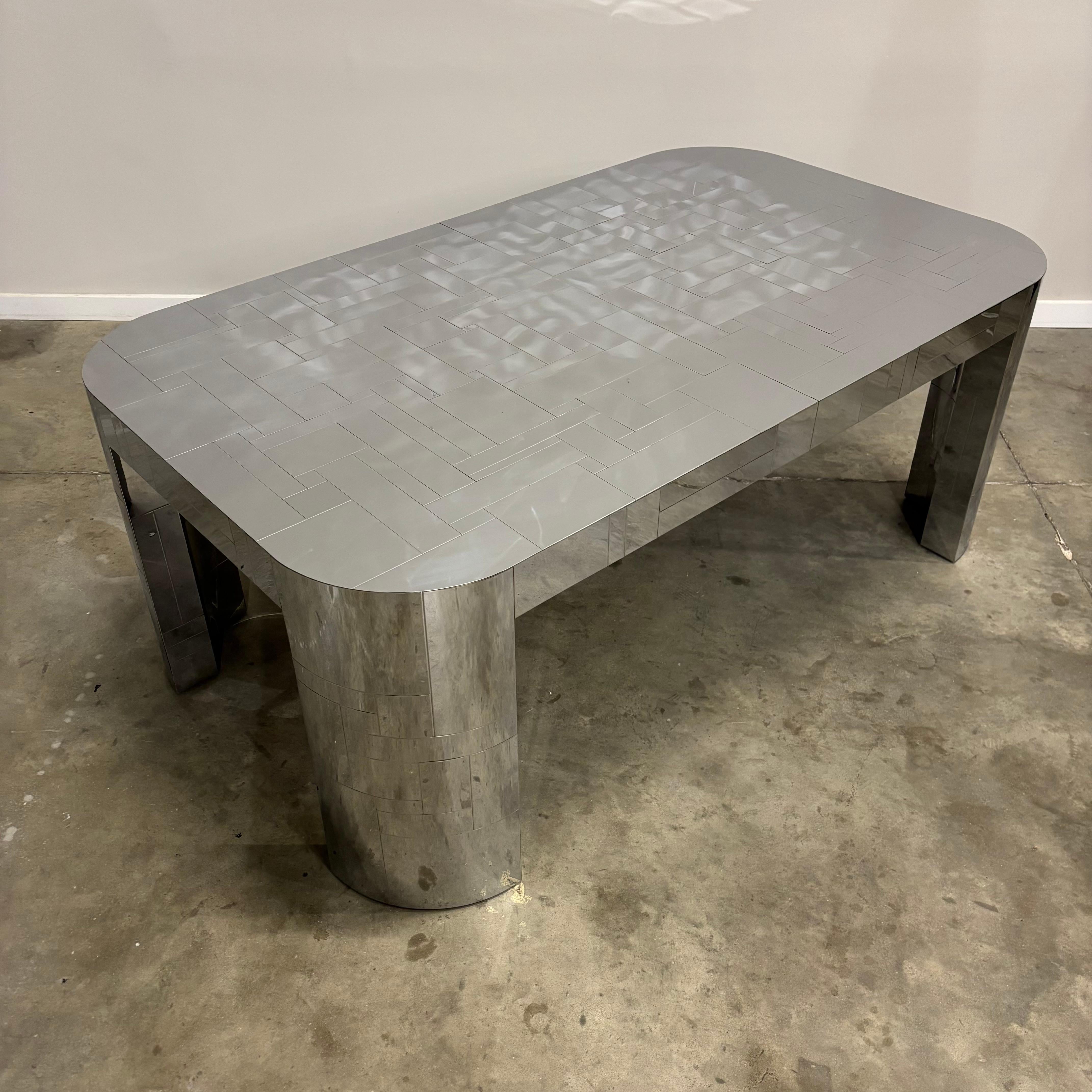 Chrome Paul Evans PE-509 Cityscape Dining Table by Directional, 1970s en vente