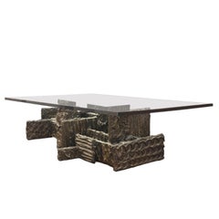 Paul Evans PE 70 Tavolo da cocktail in bronzo scolpito, 1970 (firmato)