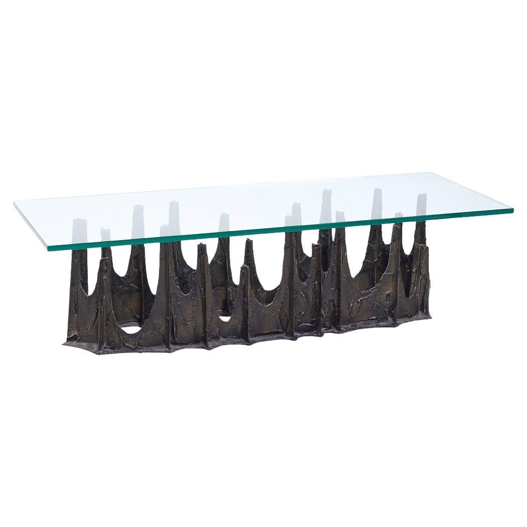 Paul Evans PE-71 Mid Century Sculpted Bronze Stalagmite Oval Coffee Table