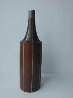 Paul Evans & Phillip Lloyd Powell, Very Rare, Walnut and Pewter Bottle