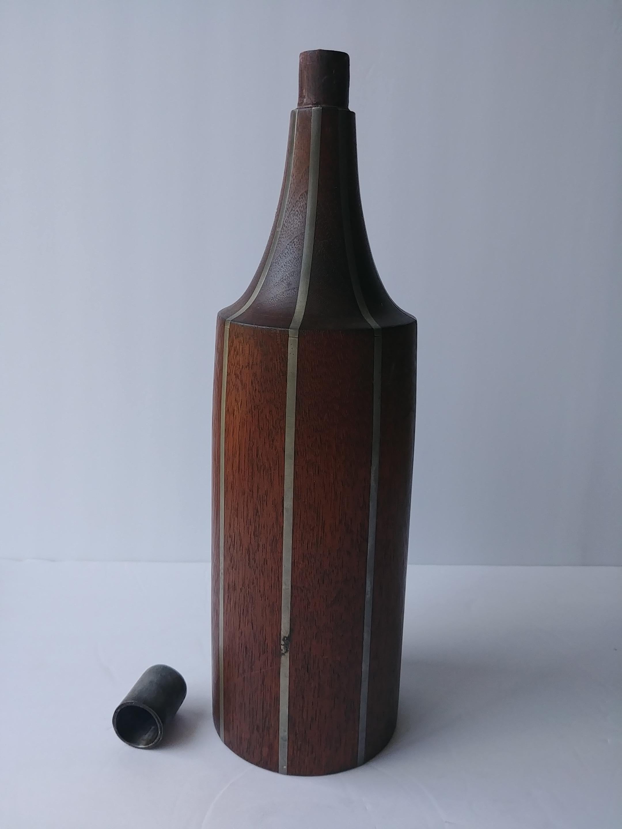 Modern Paul Evans & Phillip Lloyd Powell, Very Rare, Walnut and Pewter Bottle For Sale