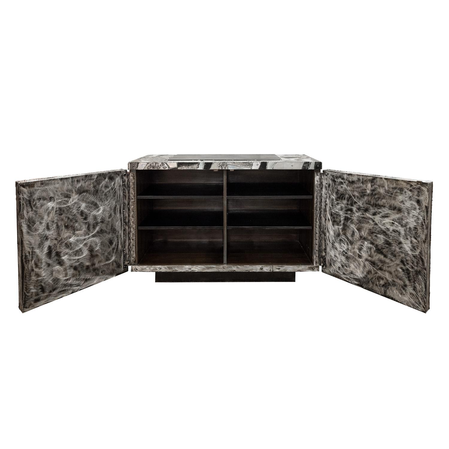 Mid-20th Century Paul Evans Rare and Important Argente Cabinet (Signed and Dated 1968)