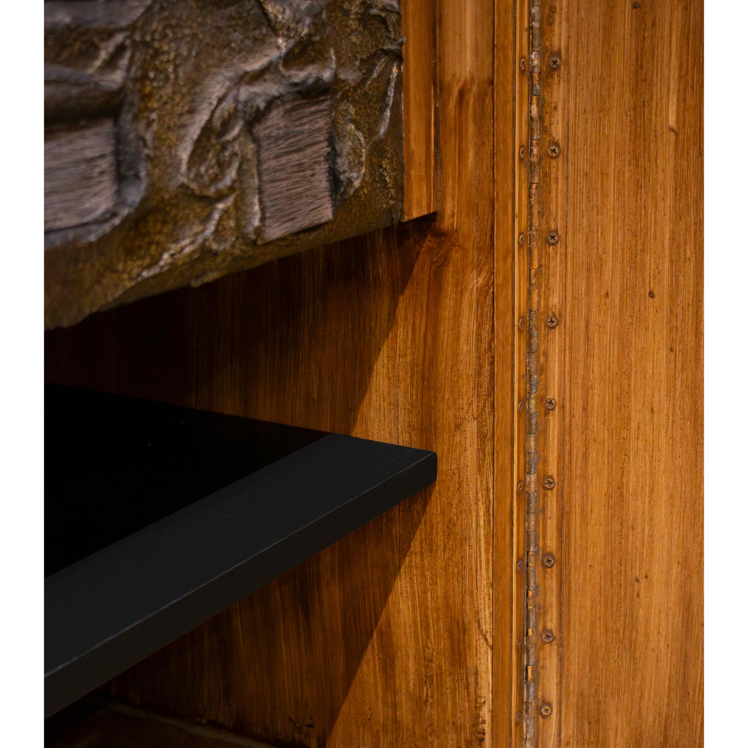 Paul Evans Rare Sculpted Bronze Cabinet with Steel Elements 1970, Signed & Dated For Sale 1