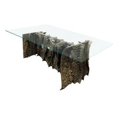 Paul Evans Rare Sculptured Metal Dining Table 1970s (signed)