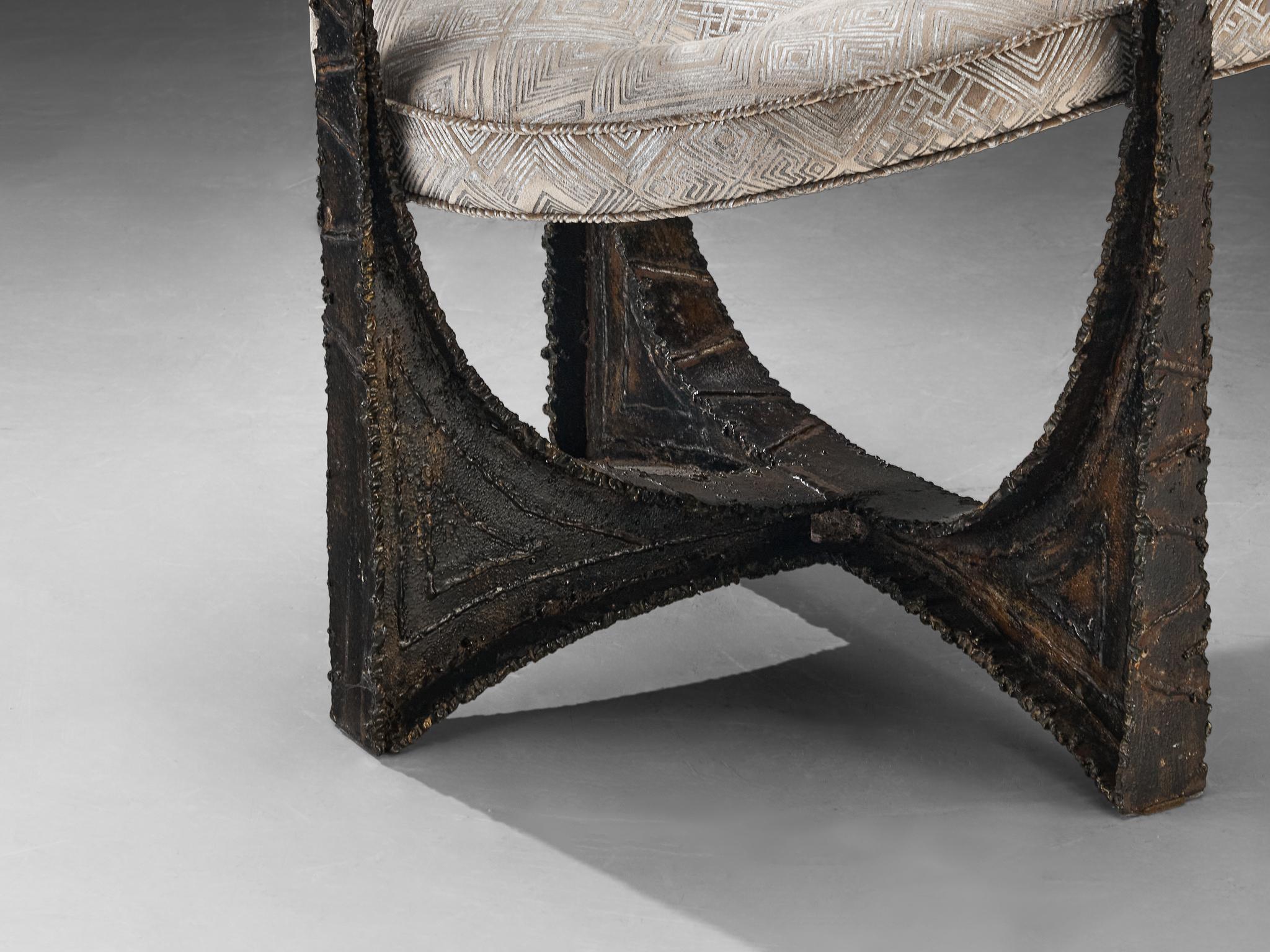 Paul Evans Rare Armchair in Sculpted Bronze For Sale 1