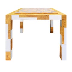 Paul Evans Rare Game Table in Walnut Burl and Chrome, 1970s 'Signed'