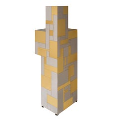 Paul Evans Rare Sculpture Pedestal in Polished Brass and Chrome 1970s (Signed)