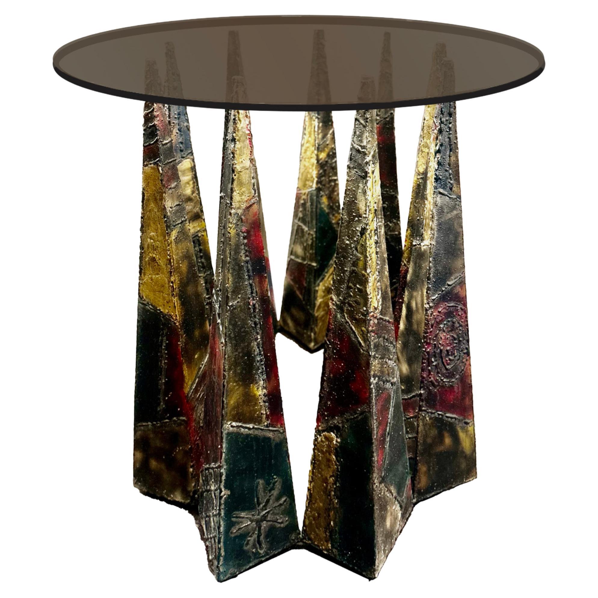 Paul Evans Rare Welded Steel PE-46 Lamp Table 1960s