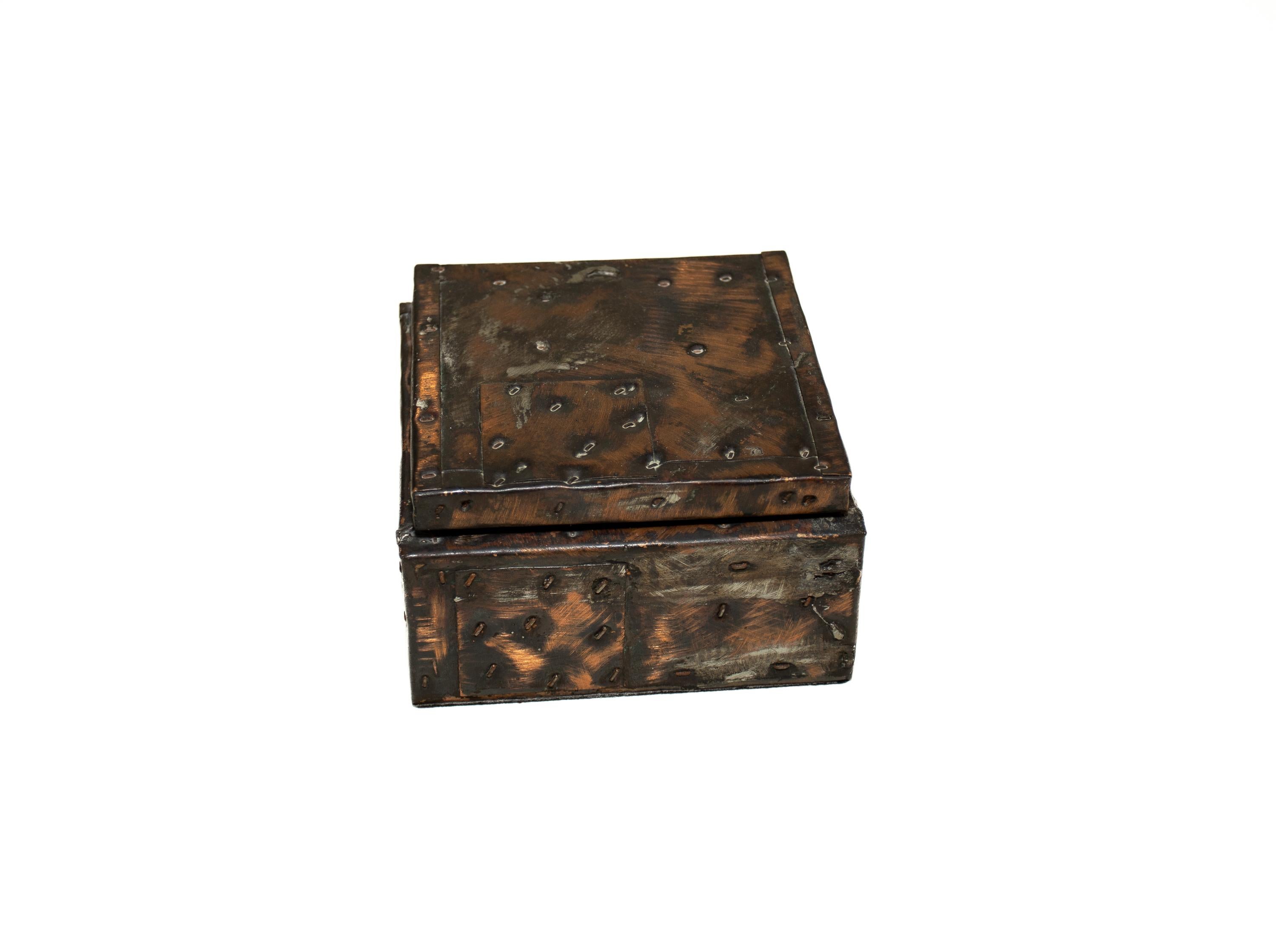 Mid-20th Century Paul Evans Riveted Copper Clad Box For Sale