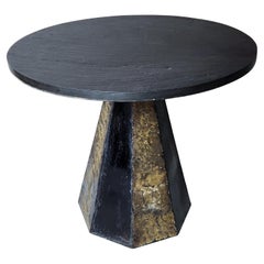 Table d'appoint ronde à plateau en ardoise Paul Evans milieu des années 1960