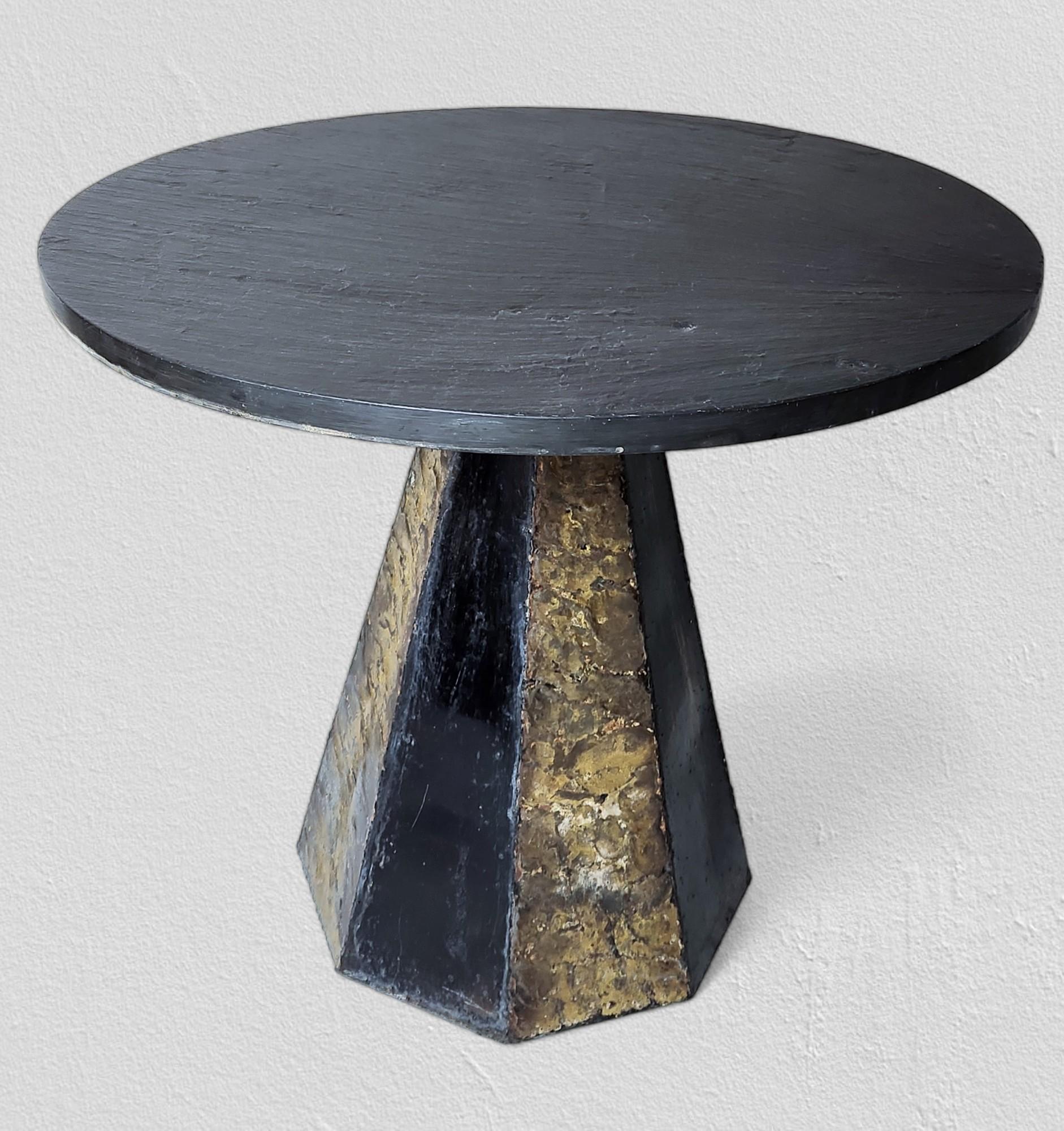 Other Paul Evans Round Slate Top Occasional Table mid 1960s For Sale