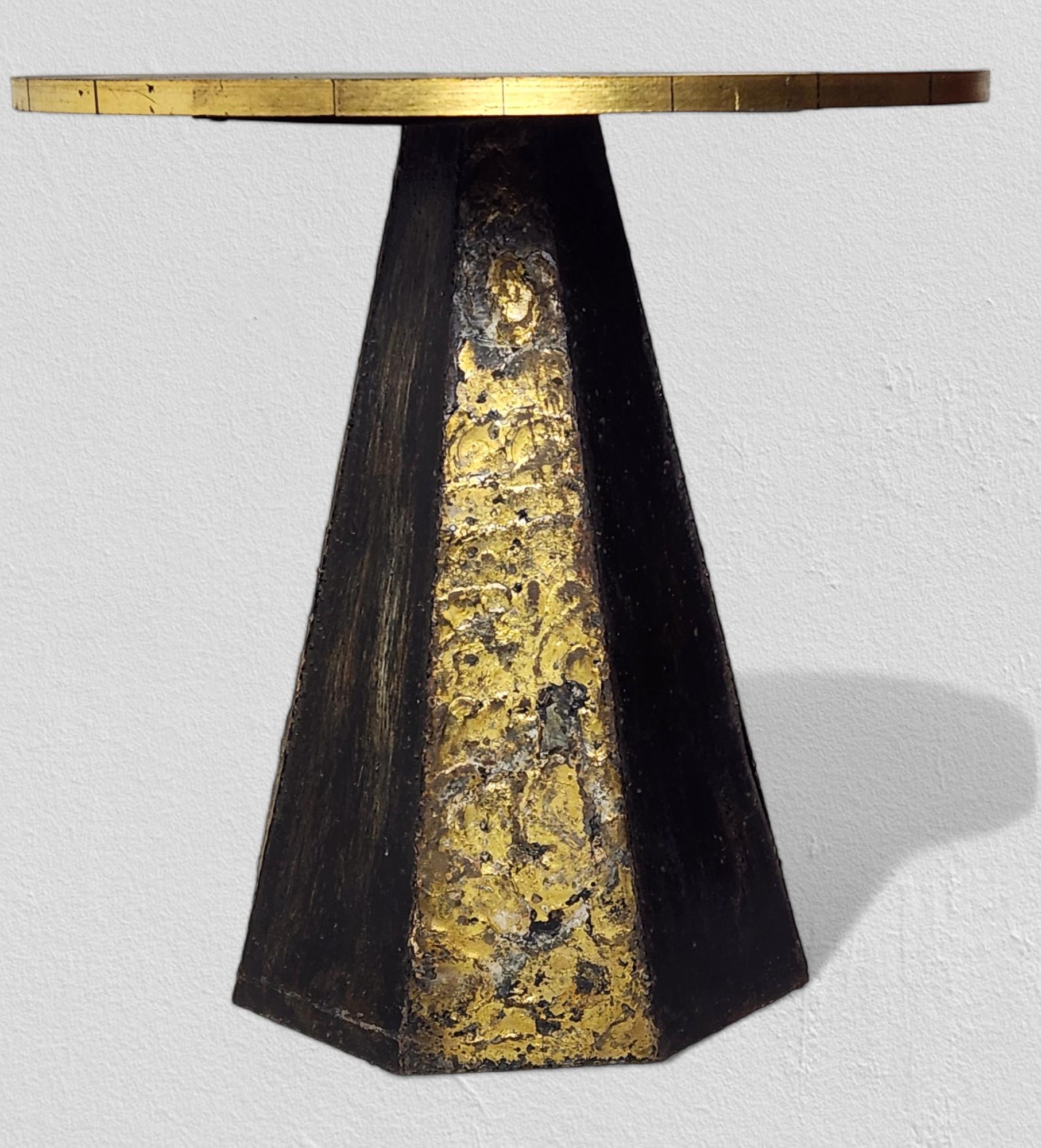 Paul Evans Round Slate Top Occasional Table mid 1960s In Good Condition In Camden, ME