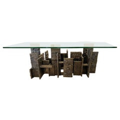 Paul Evans Sculped Bronze Skyline Dining Table, USA 1972