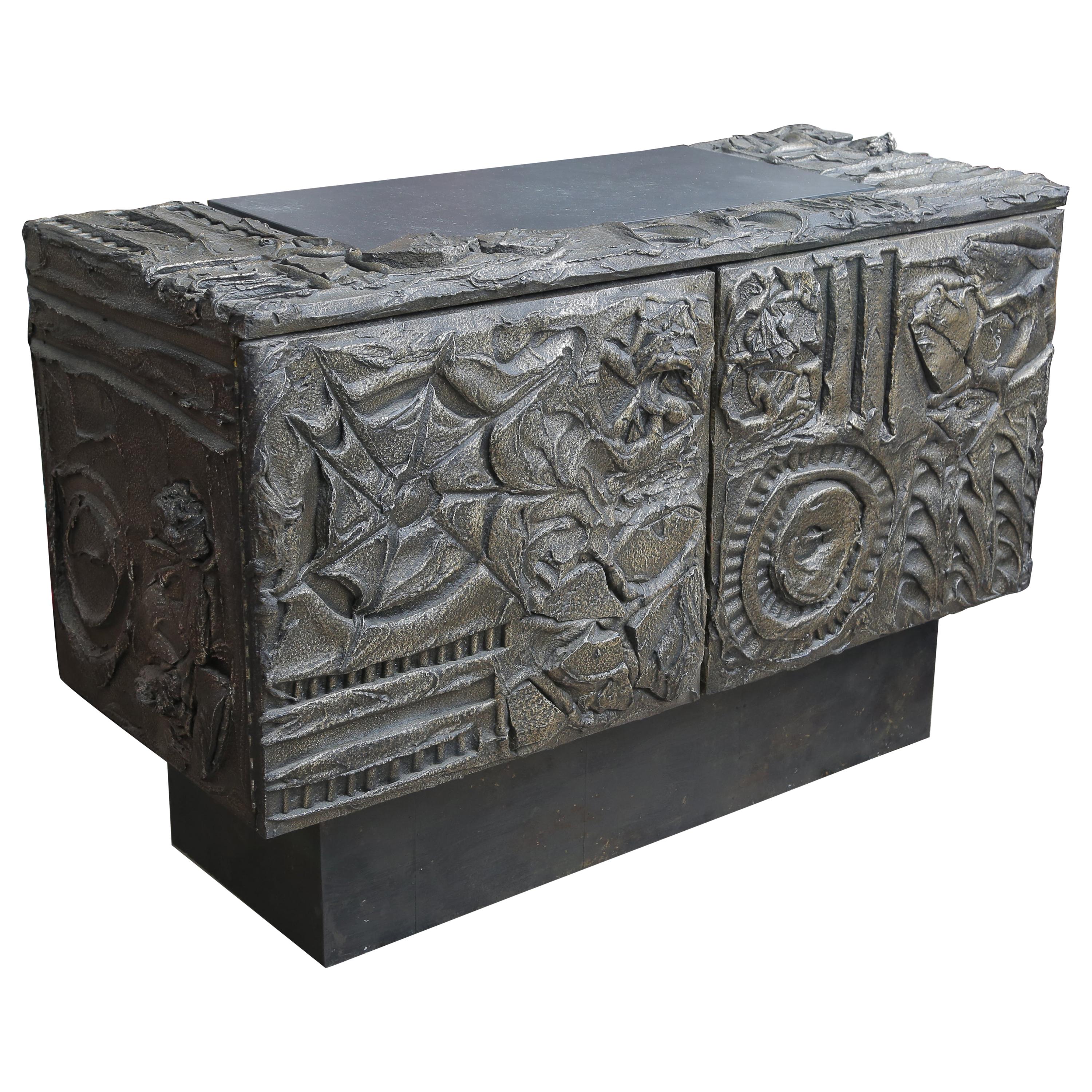 Paul Evans Sculpted Bronze 2-Door Cabinet