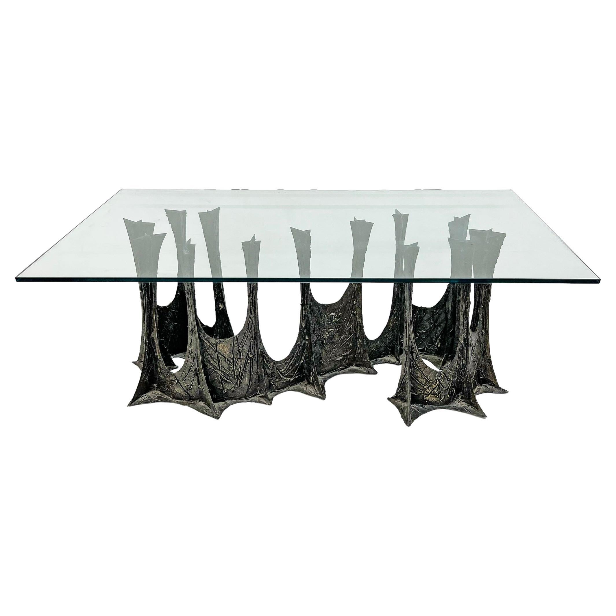 Paul Evans Stalagmite Bronze and Resin Dining Table PE102, Signed and Dated 1970