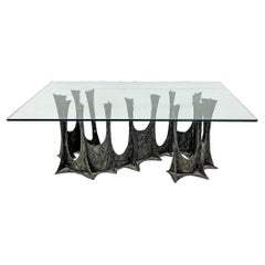 Paul Evans Stalagmite Bronze and Resin Dining Table PE102, Signed and Dated 1970