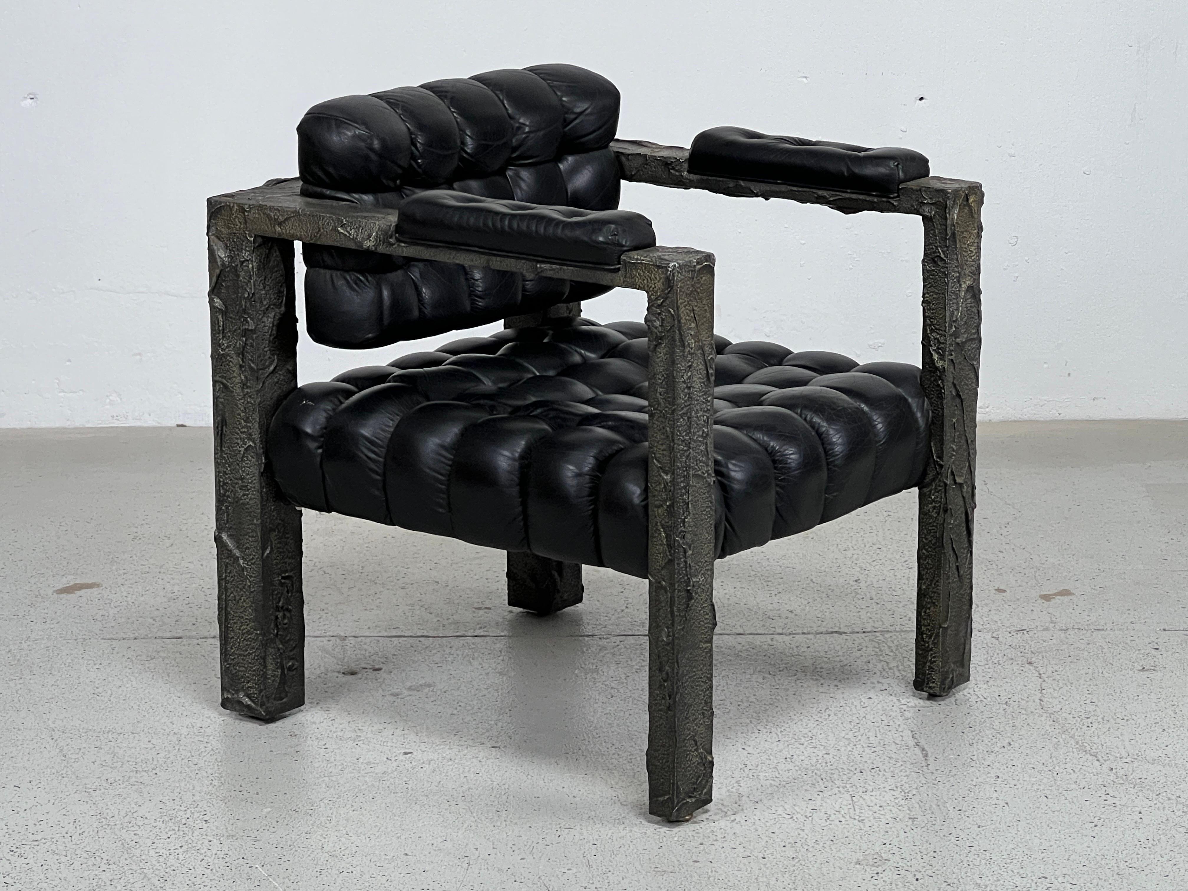 Paul Evans Sculpted Bronze Armchair  For Sale 11