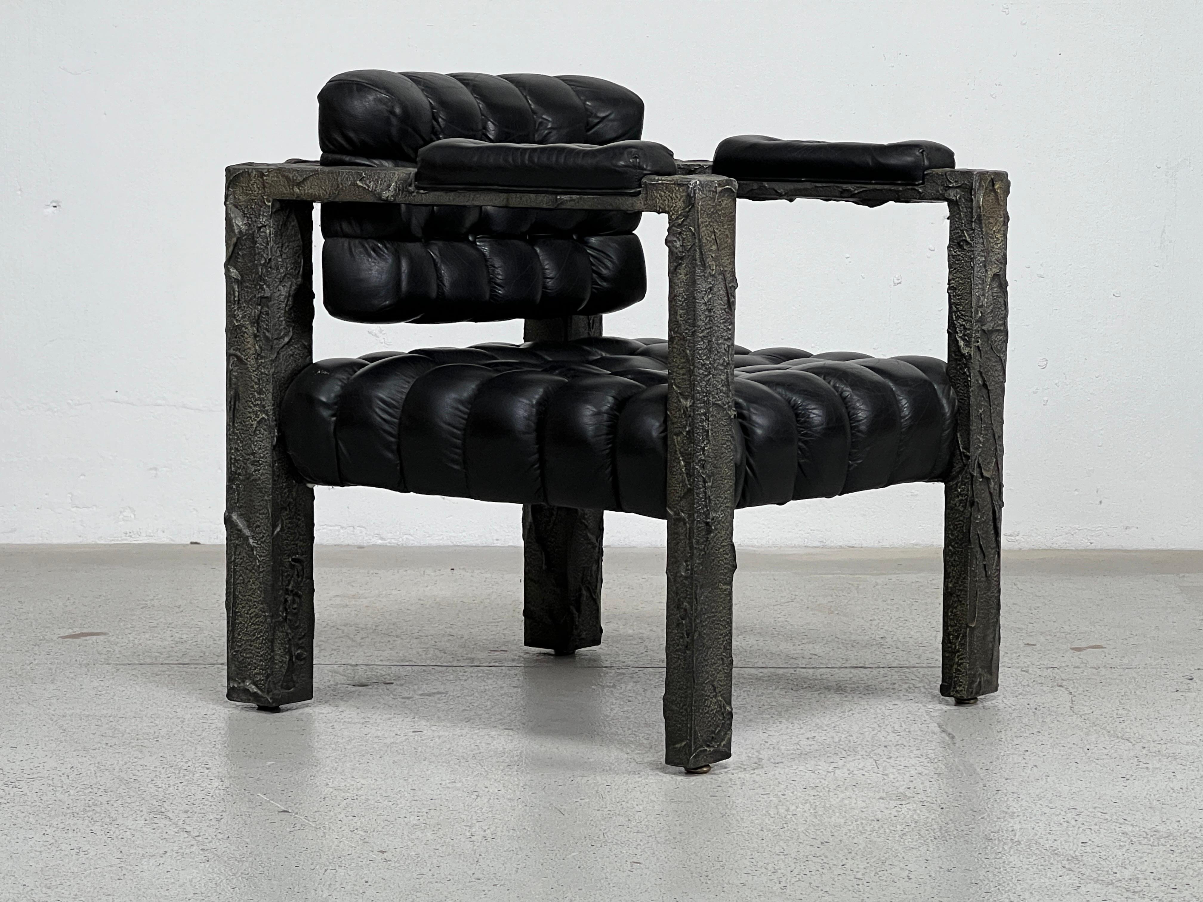 Paul Evans Sculpted Bronze Armchair  For Sale 12