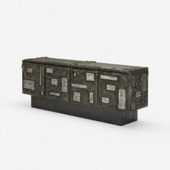 Paul Evans Brutalist Sculpted Bronze Cabinet
