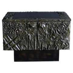 Skulpturaler Bronzeschrank von Paul Evans, signiert PE75