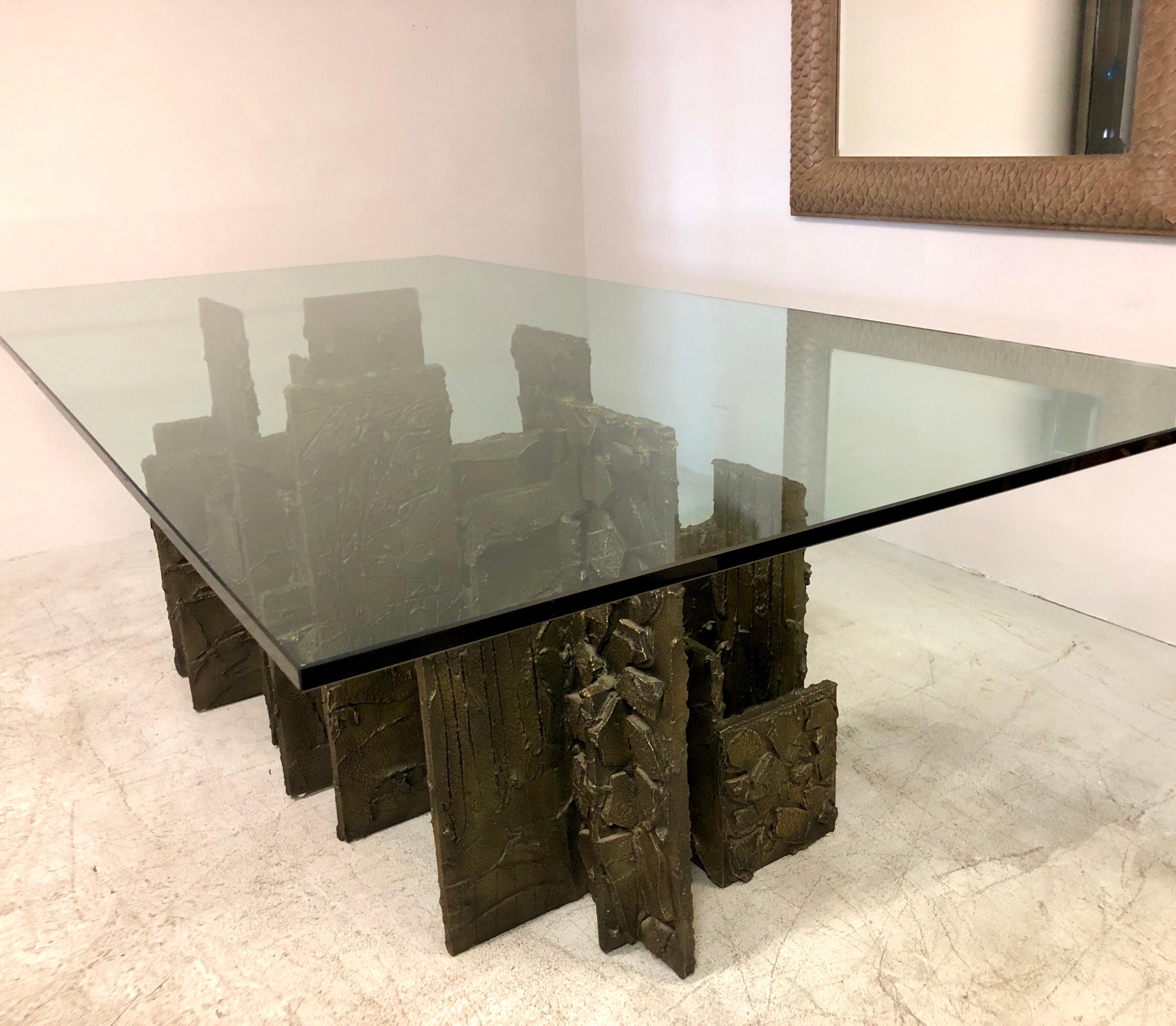 Paul Evans Sculpted Bronze Dining Conference Table, 1974 6