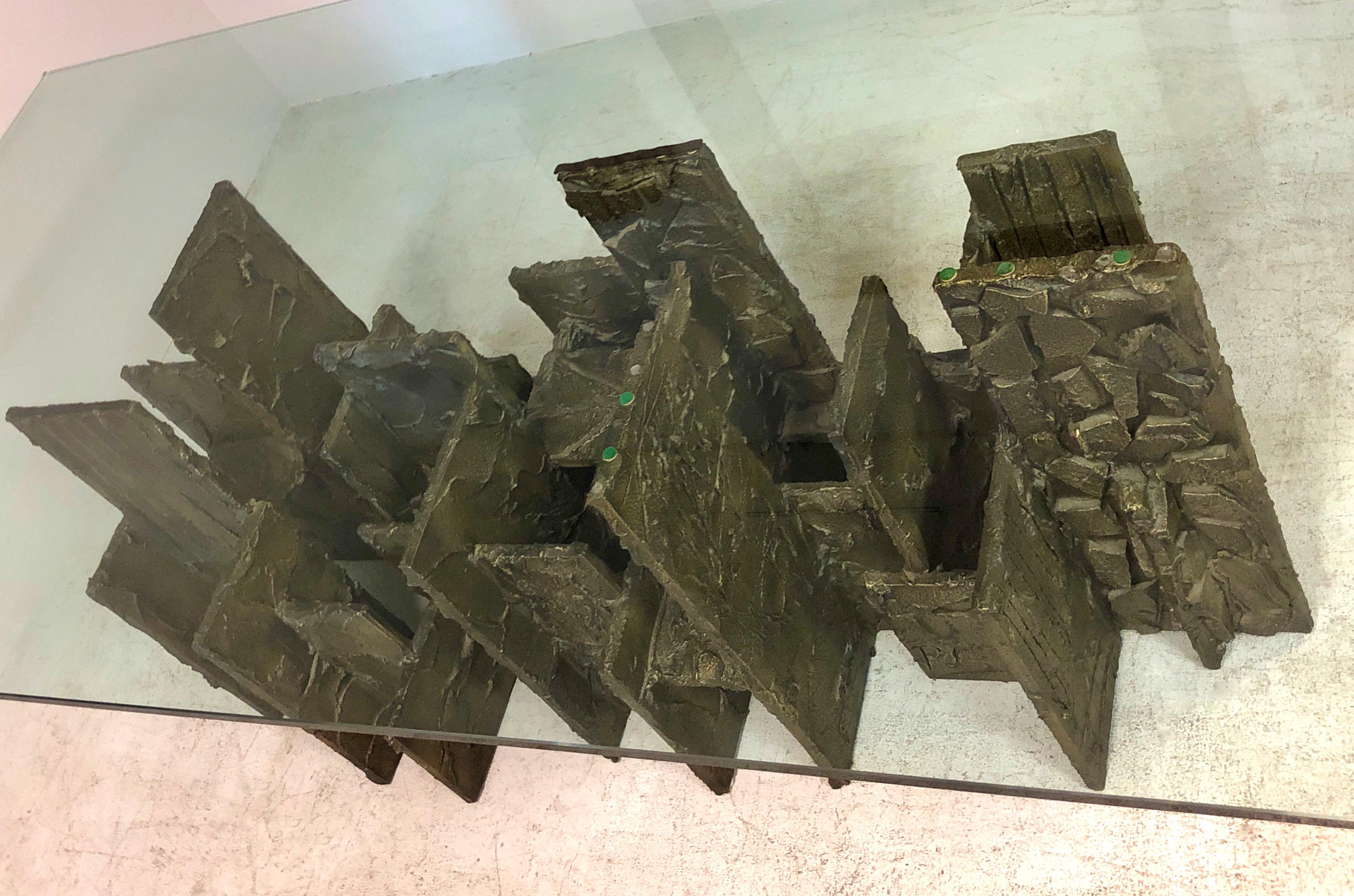 Paul Evans Sculpted Bronze Dining Conference Table, 1974 8