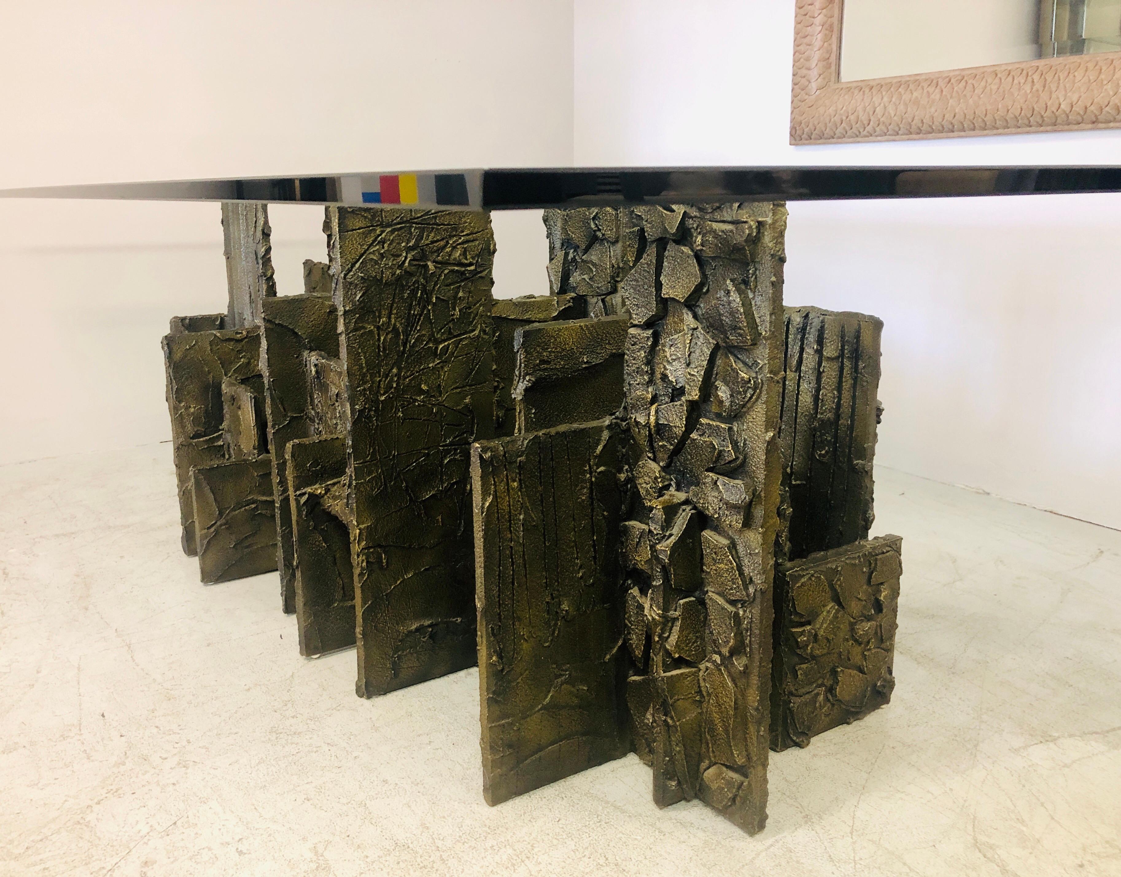 Paul Evans Sculpted Bronze Dining Conference Table, 1974 10