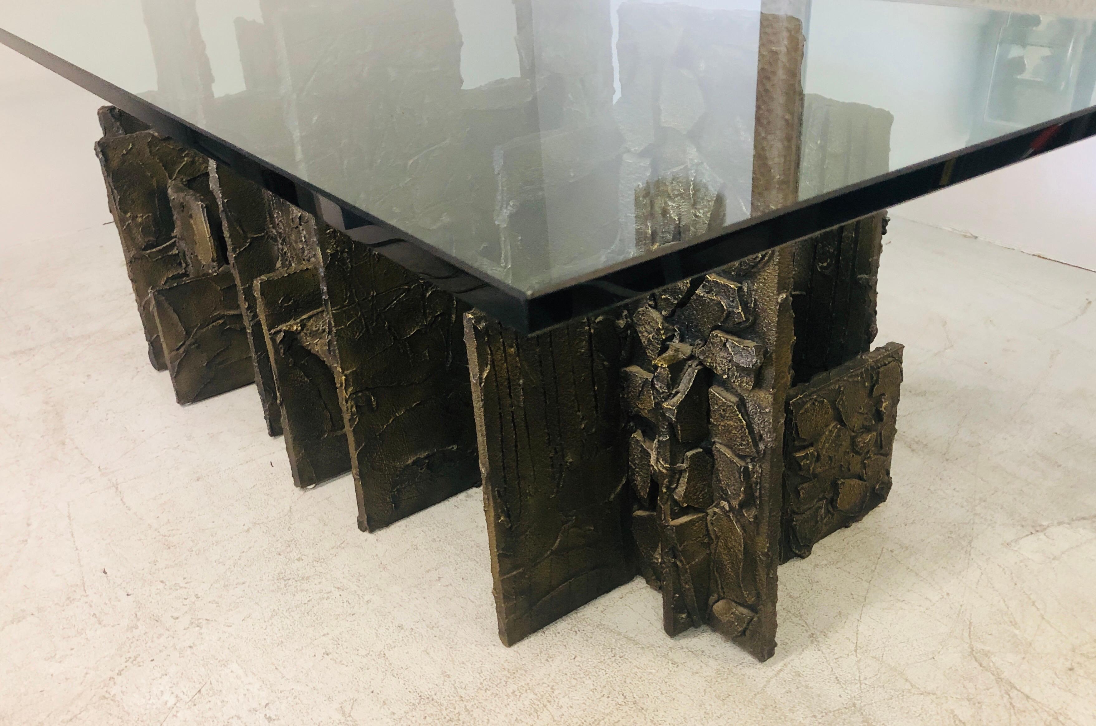 Paul Evans Sculpted Bronze Dining Conference Table, 1974 2