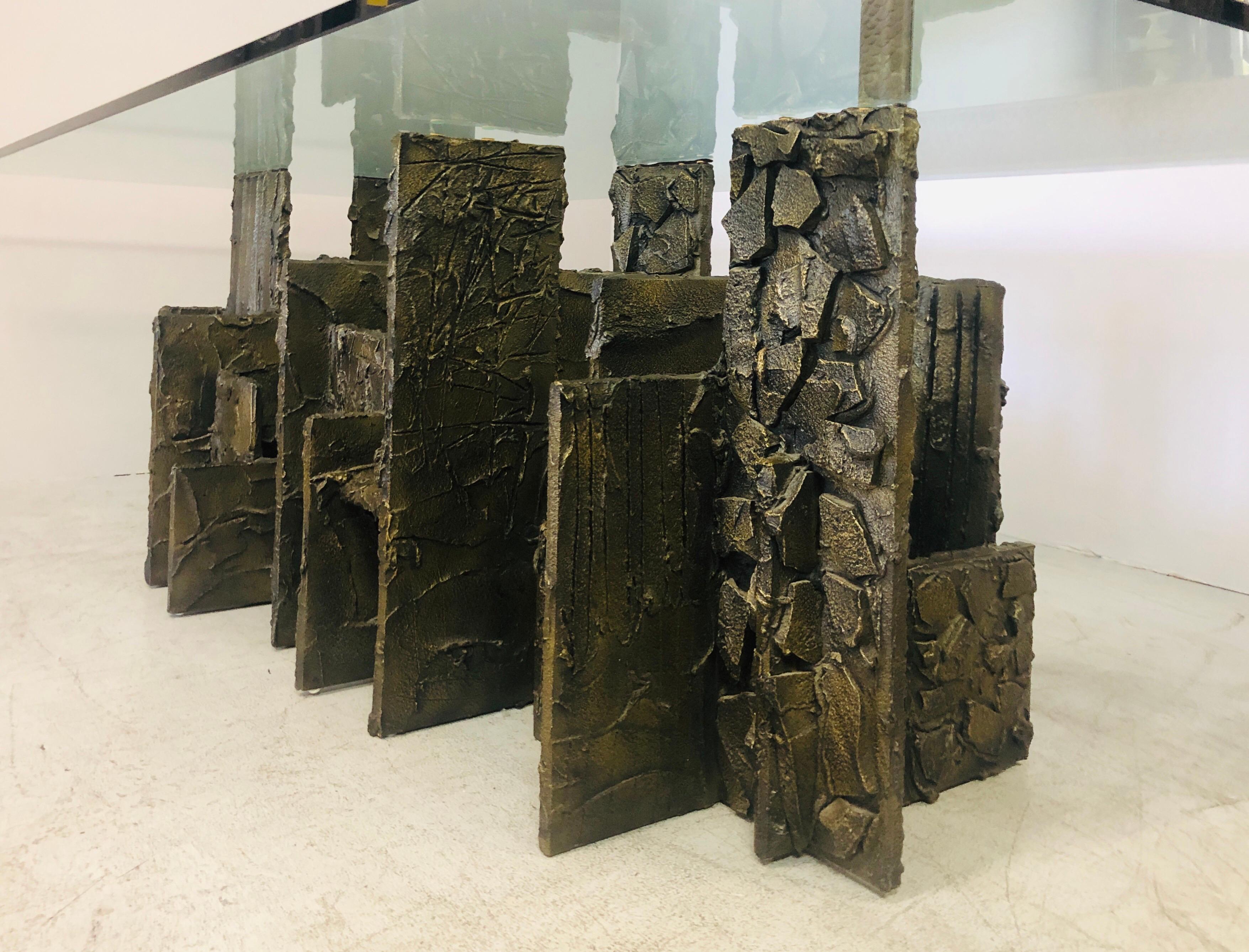 Paul Evans Sculpted Bronze Dining Conference Table, 1974 4