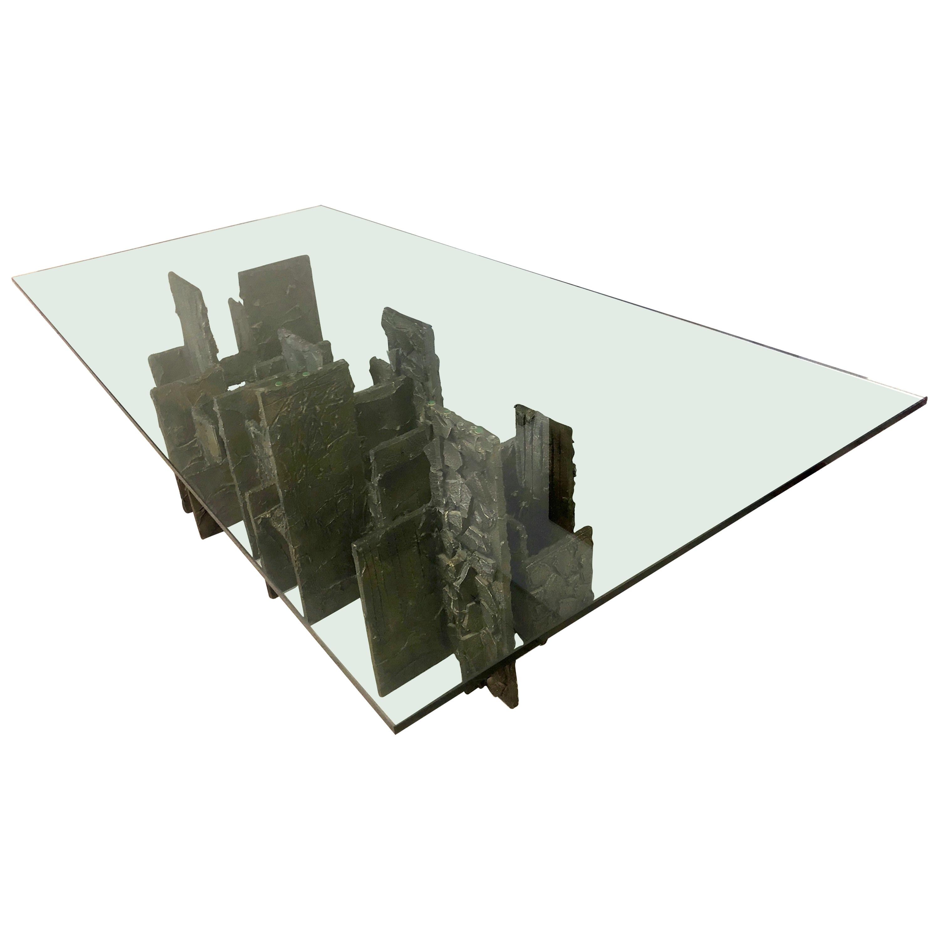 Paul Evans Sculpted Bronze Dining Conference Table, 1974