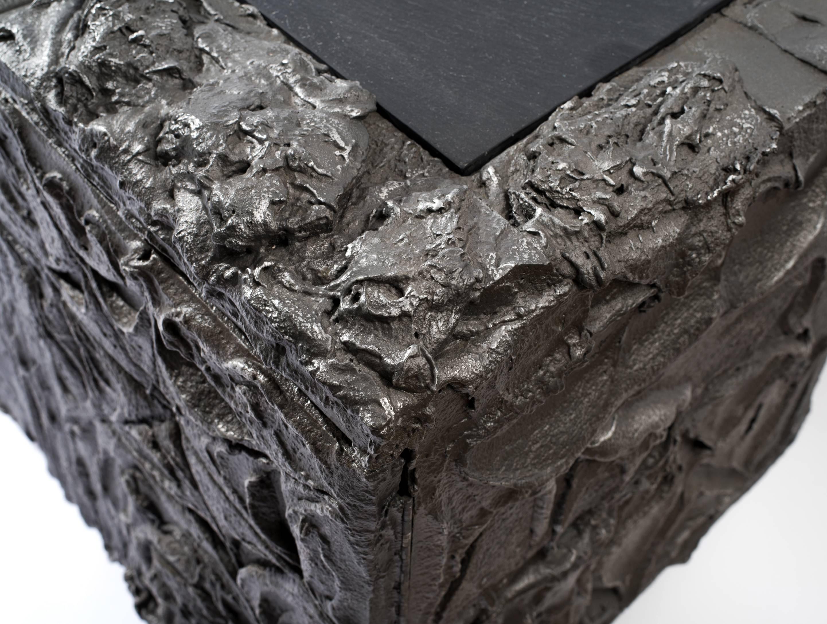 Paul Evans Sculpted Bronze Floating Cabinet in Argente Finish, 1969 2