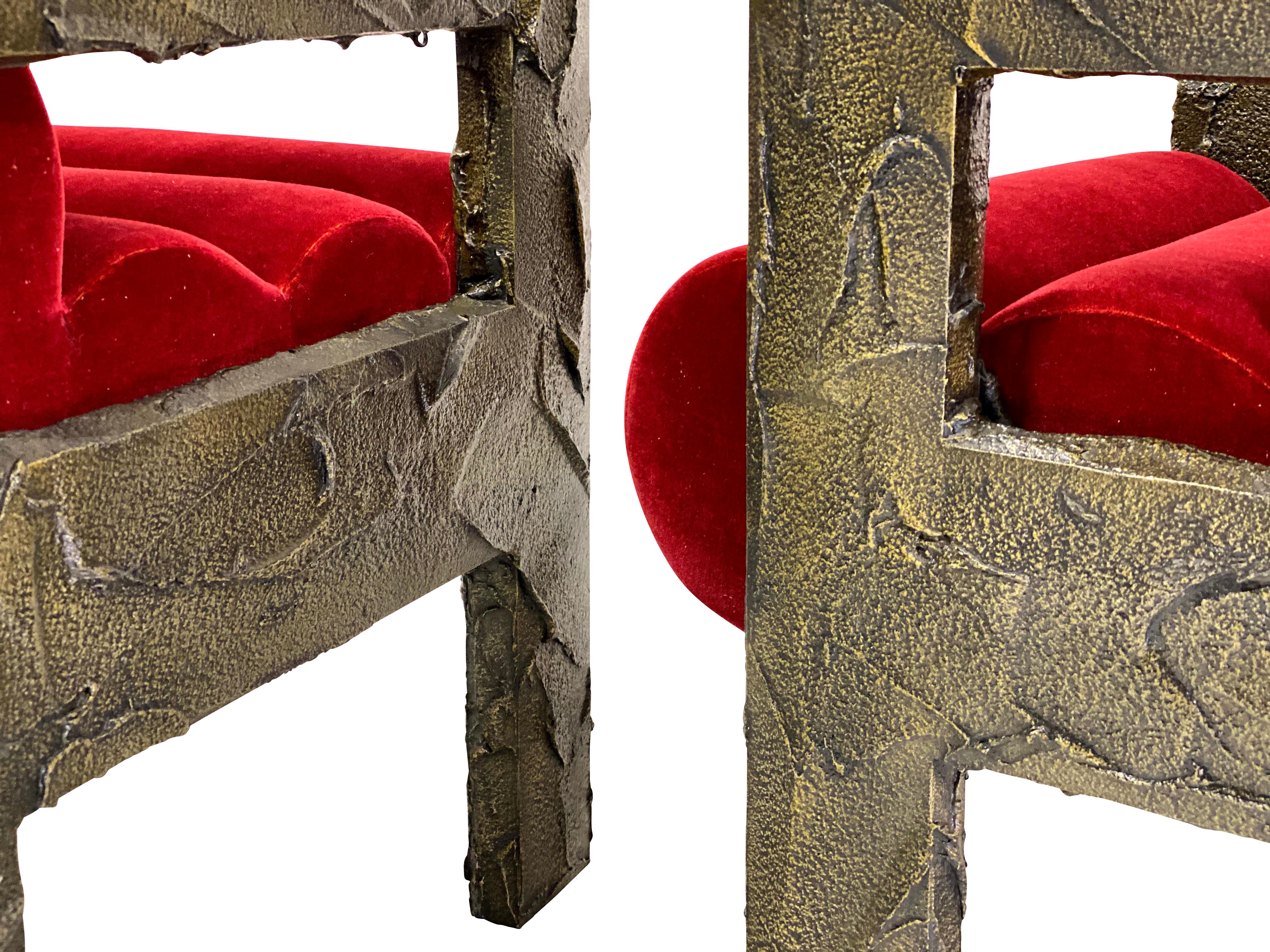 Paul Evans Sculpted Bronze Lounge Chairs 1