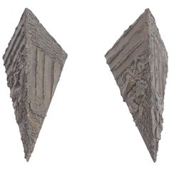 Paul Evans Sculpted Bronze Pyramidal Wall Brackets