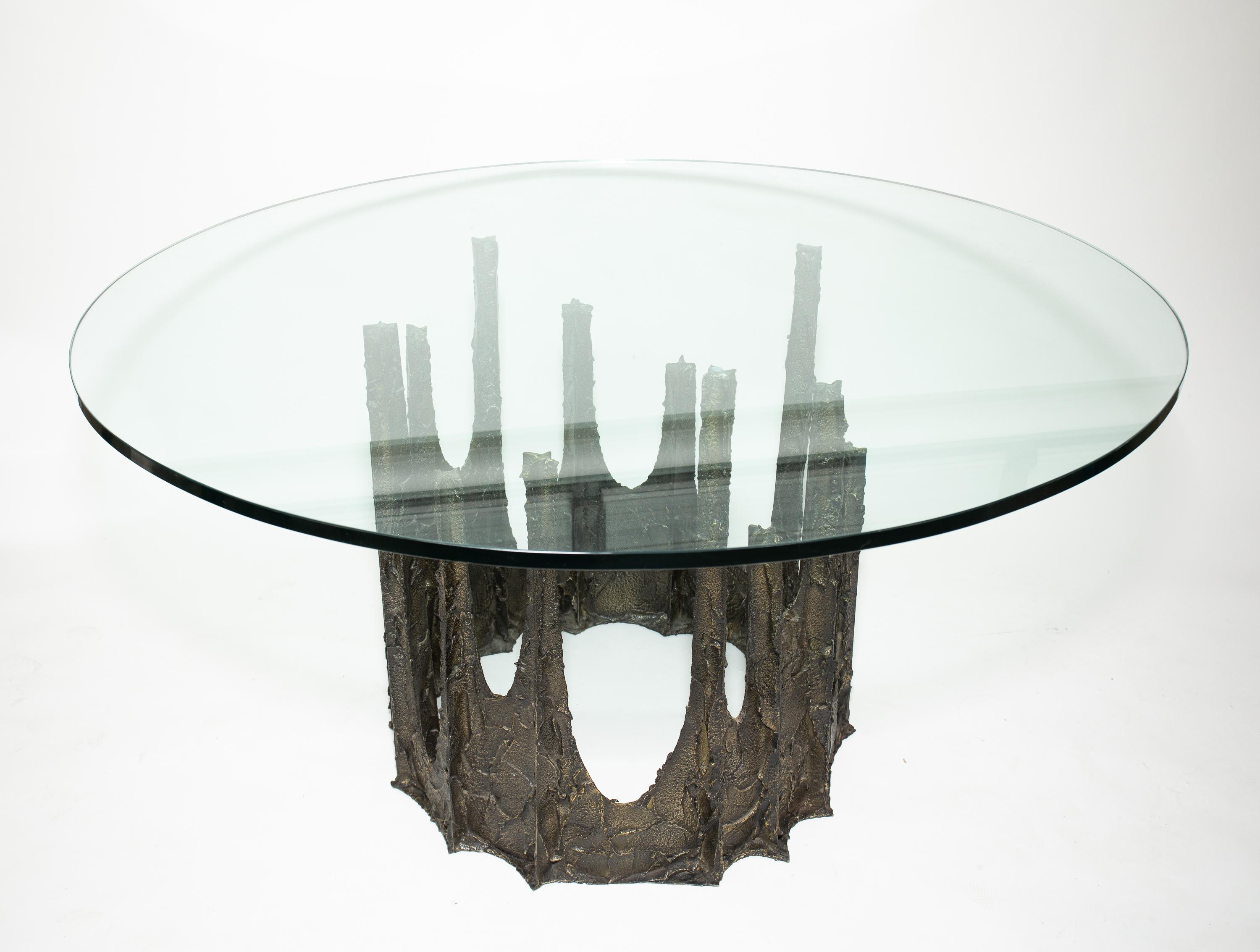 Paul Evans Sculpted Bronze Stalactite Dining Table In Good Condition For Sale In West Palm Beach, FL