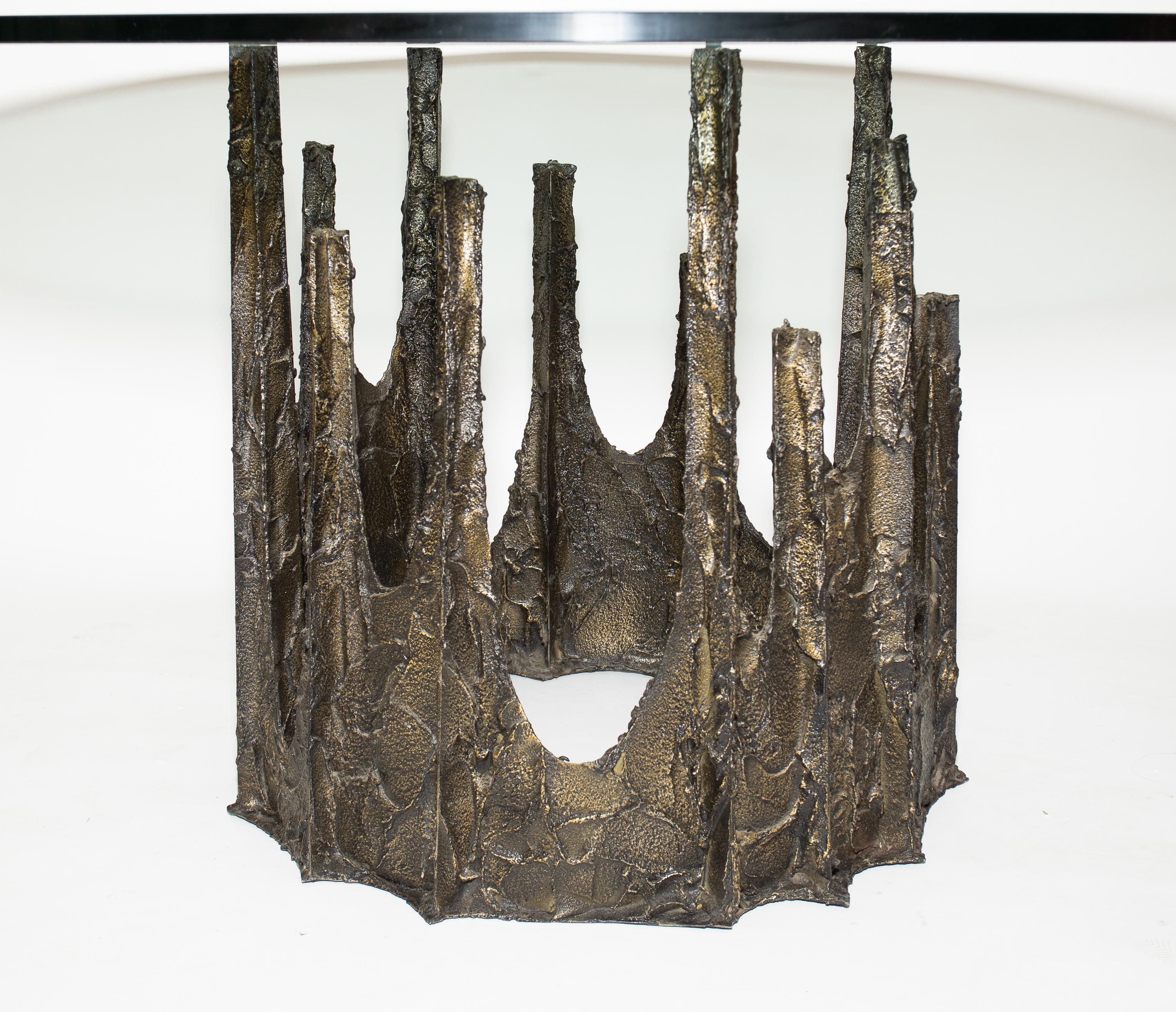 Late 20th Century Paul Evans Sculpted Bronze Stalactite Dining Table For Sale