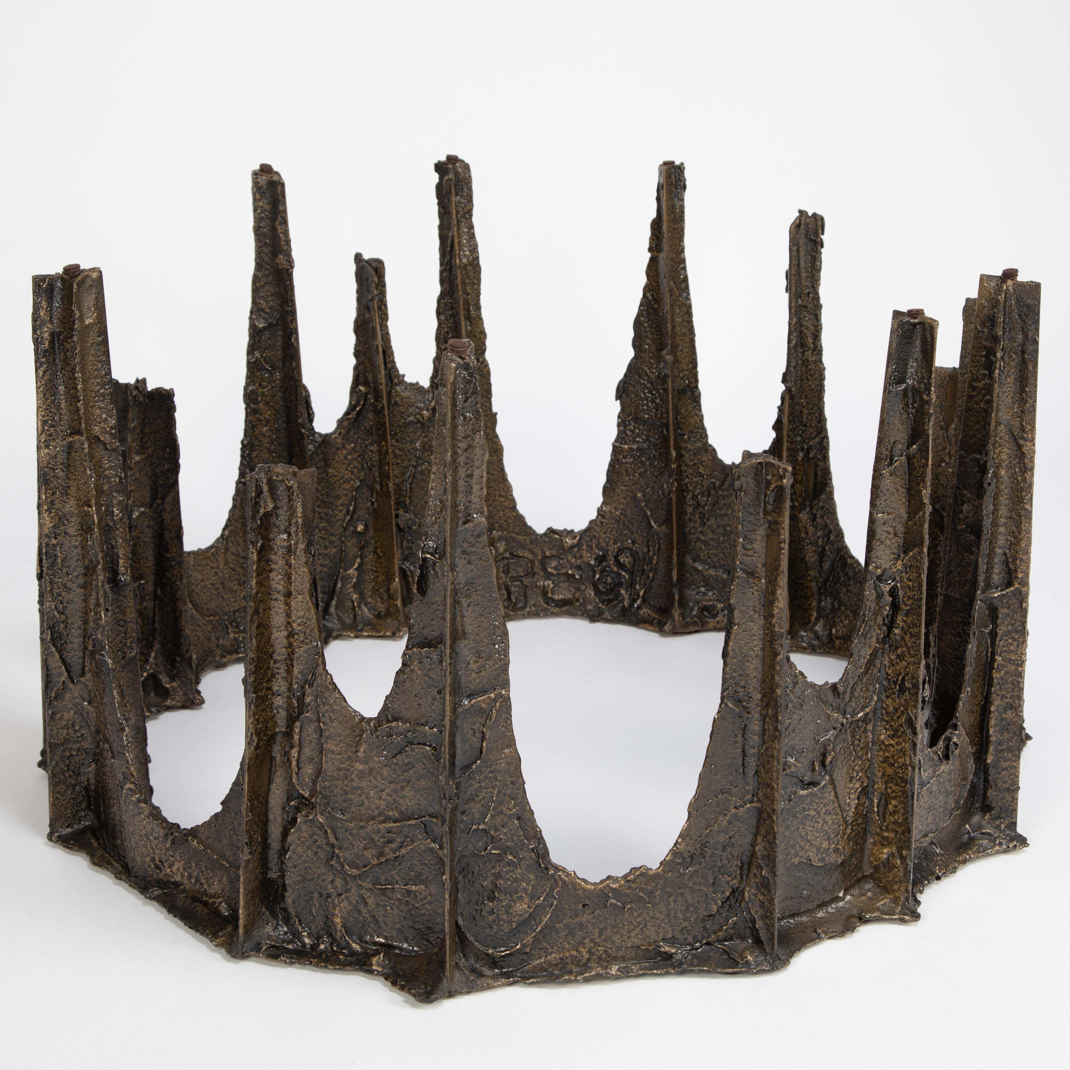 Welded Paul Evans Sculpted Bronze Stalagmite Coffee Table, 1969 For Sale