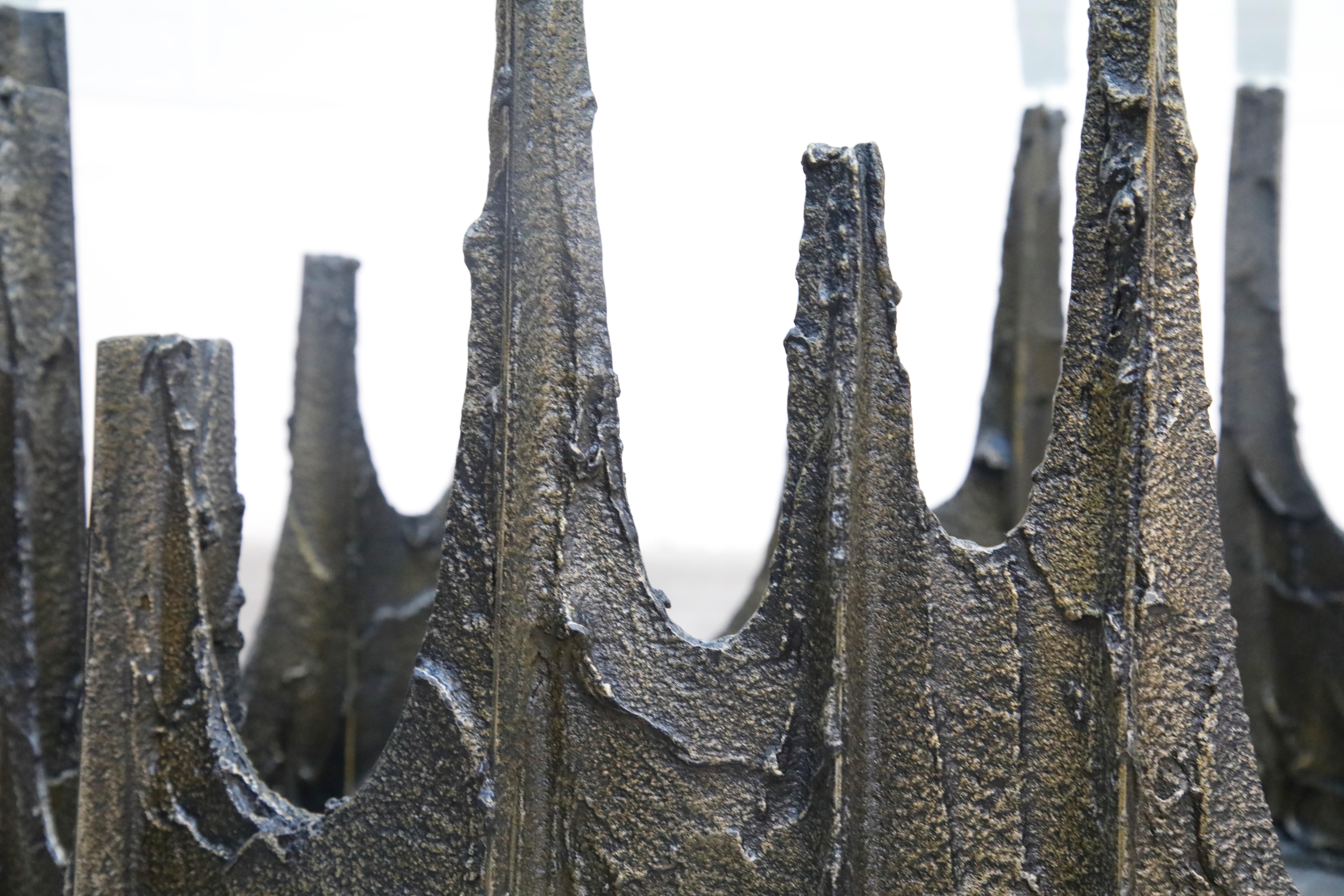 Paul Evans Sculpted Bronze Stalagmite Coffee Table, Signed and Dated 1972 11