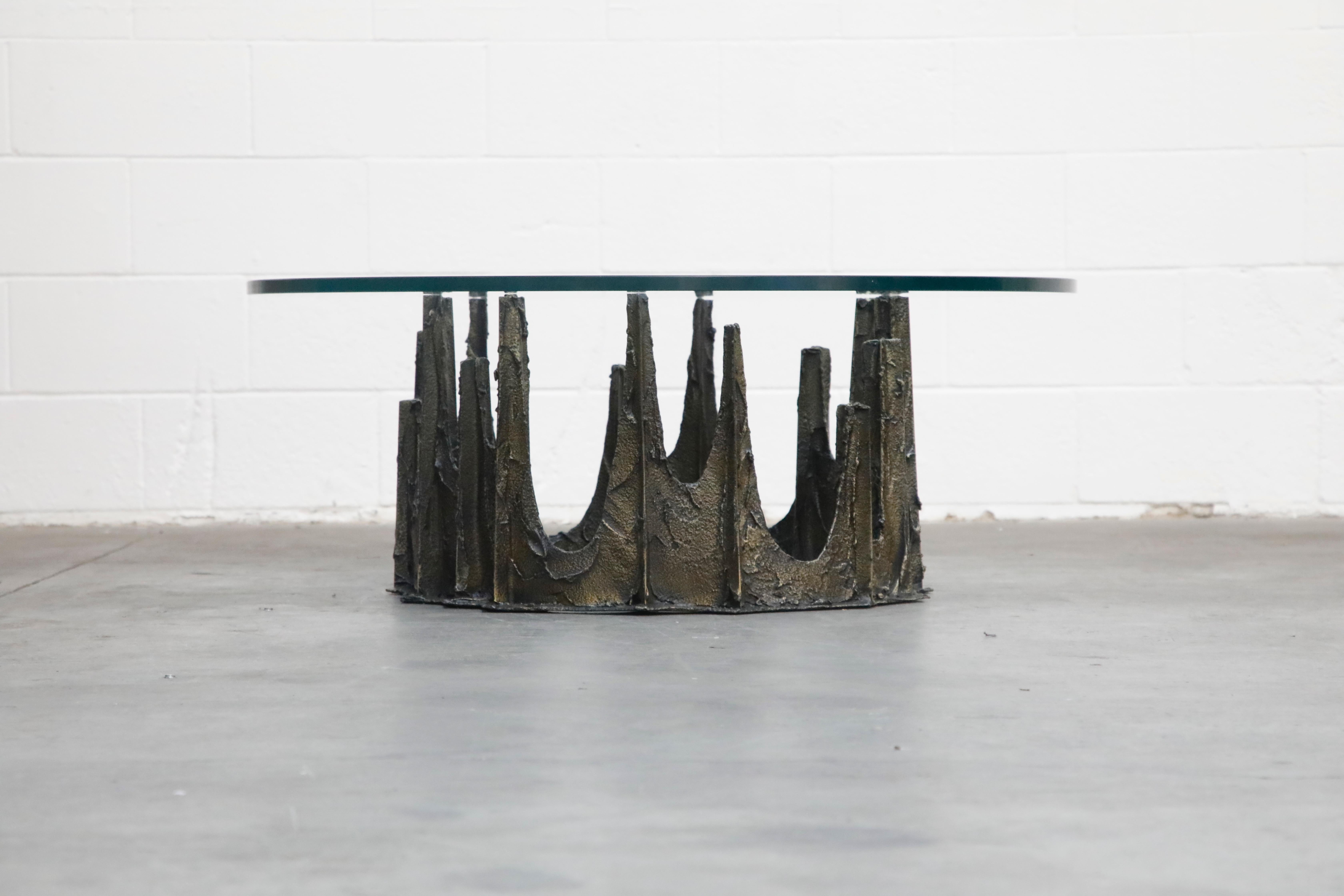Brutalist Paul Evans Sculpted Bronze Stalagmite Coffee Table, Signed and Dated 1972