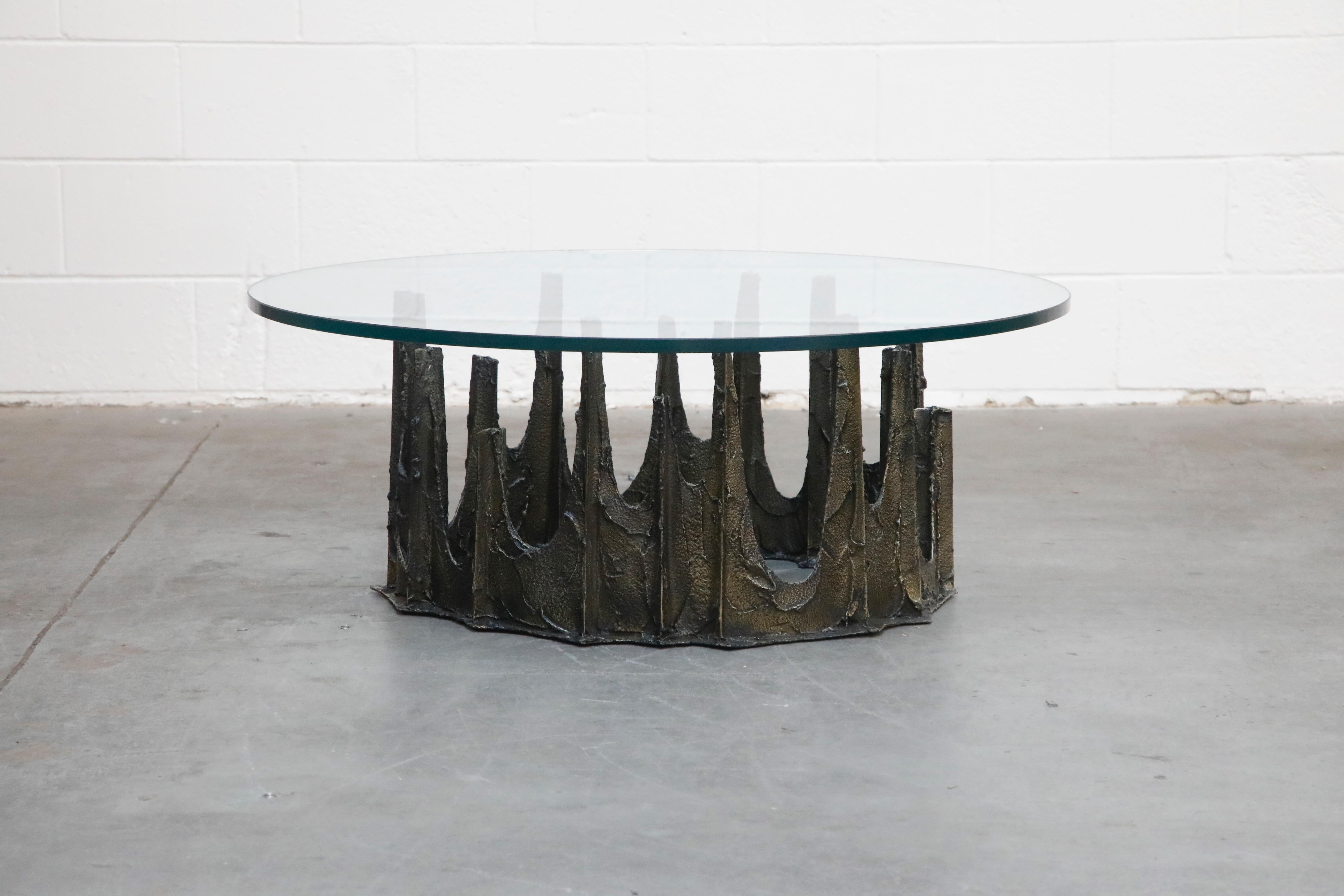 American Paul Evans Sculpted Bronze Stalagmite Coffee Table, Signed and Dated 1972