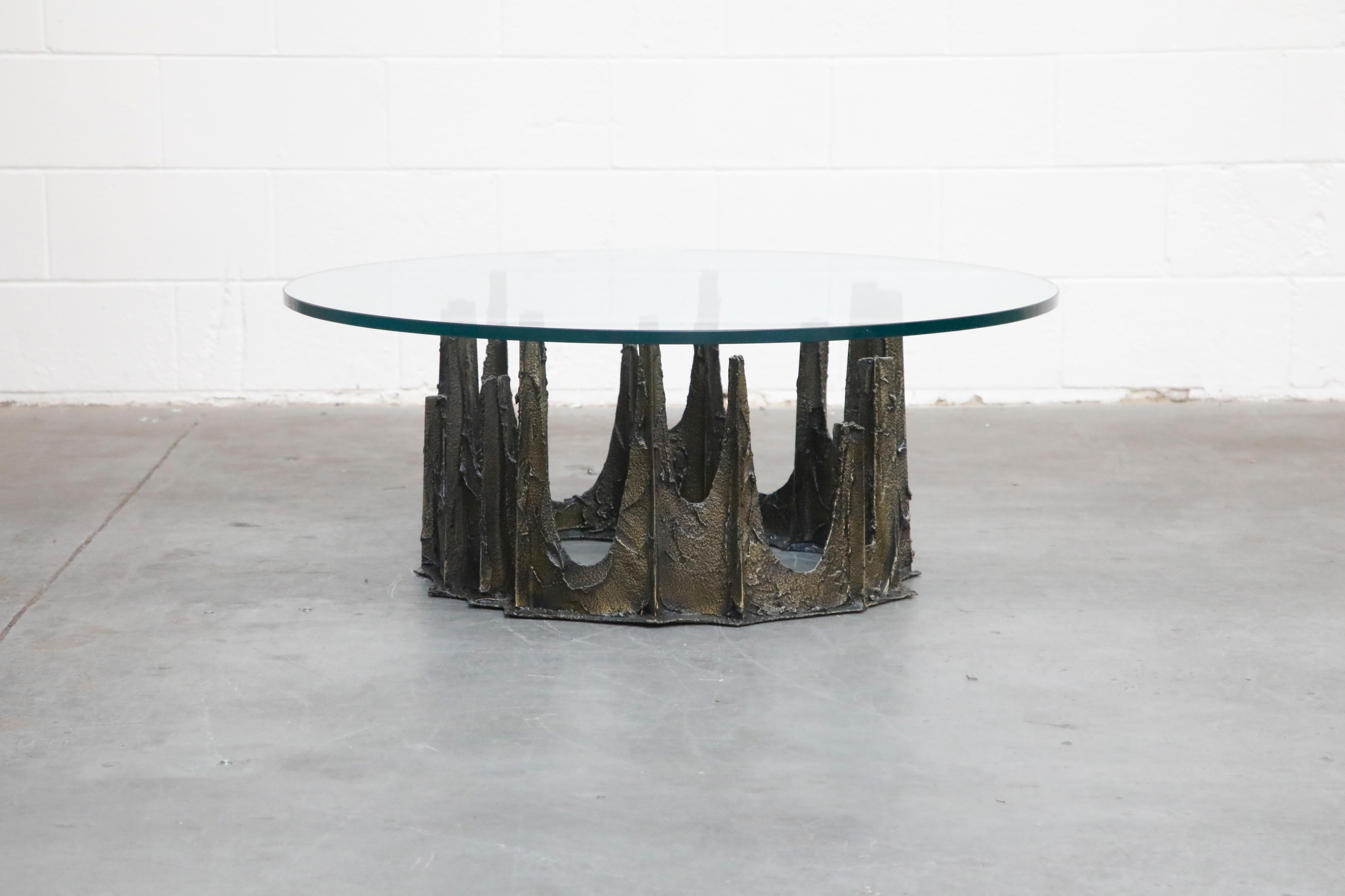 Paul Evans Sculpted Bronze Stalagmite Coffee Table, Signed and Dated 1972 In Excellent Condition In Los Angeles, CA