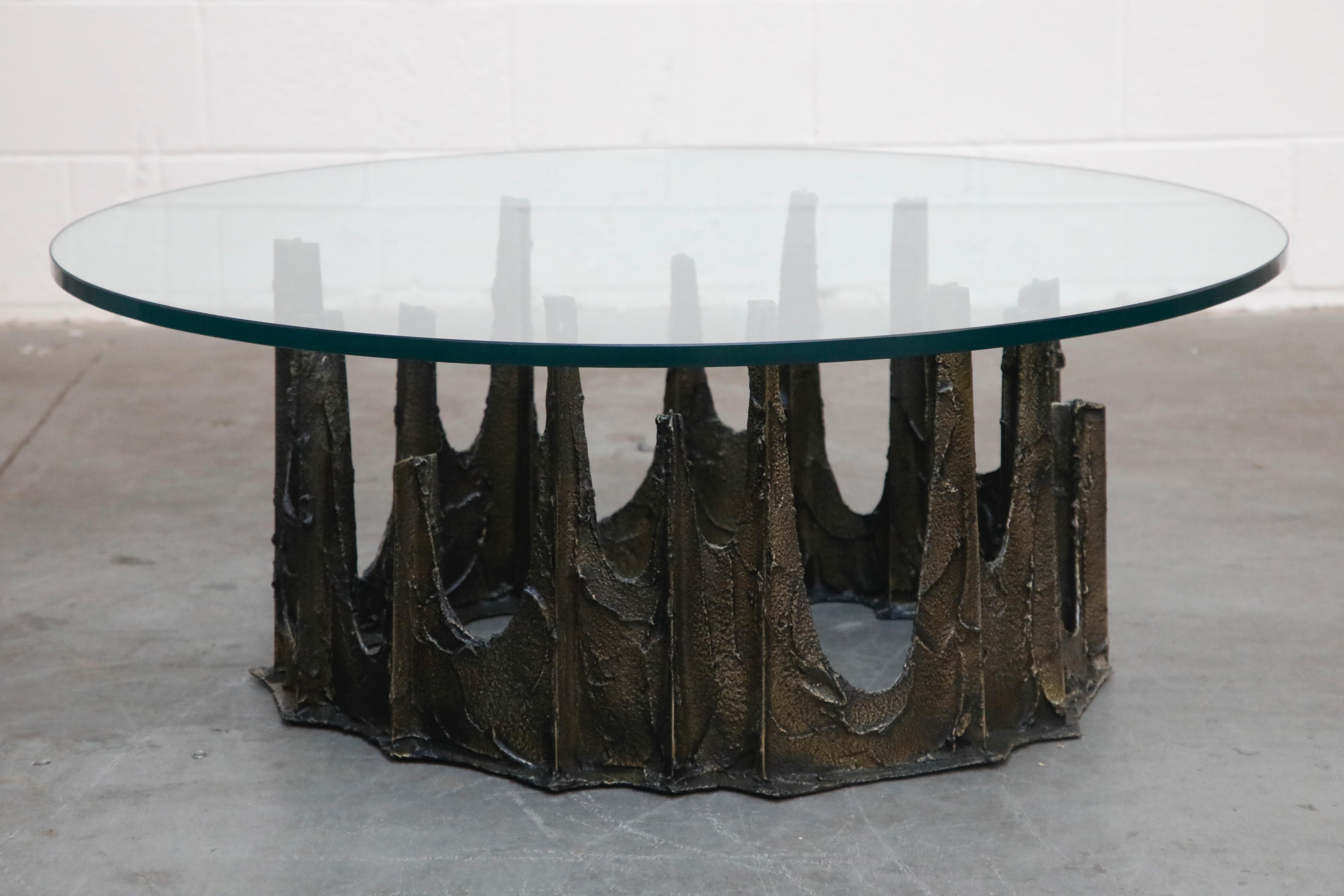 Late 20th Century Paul Evans Sculpted Bronze Stalagmite Coffee Table, Signed and Dated 1972