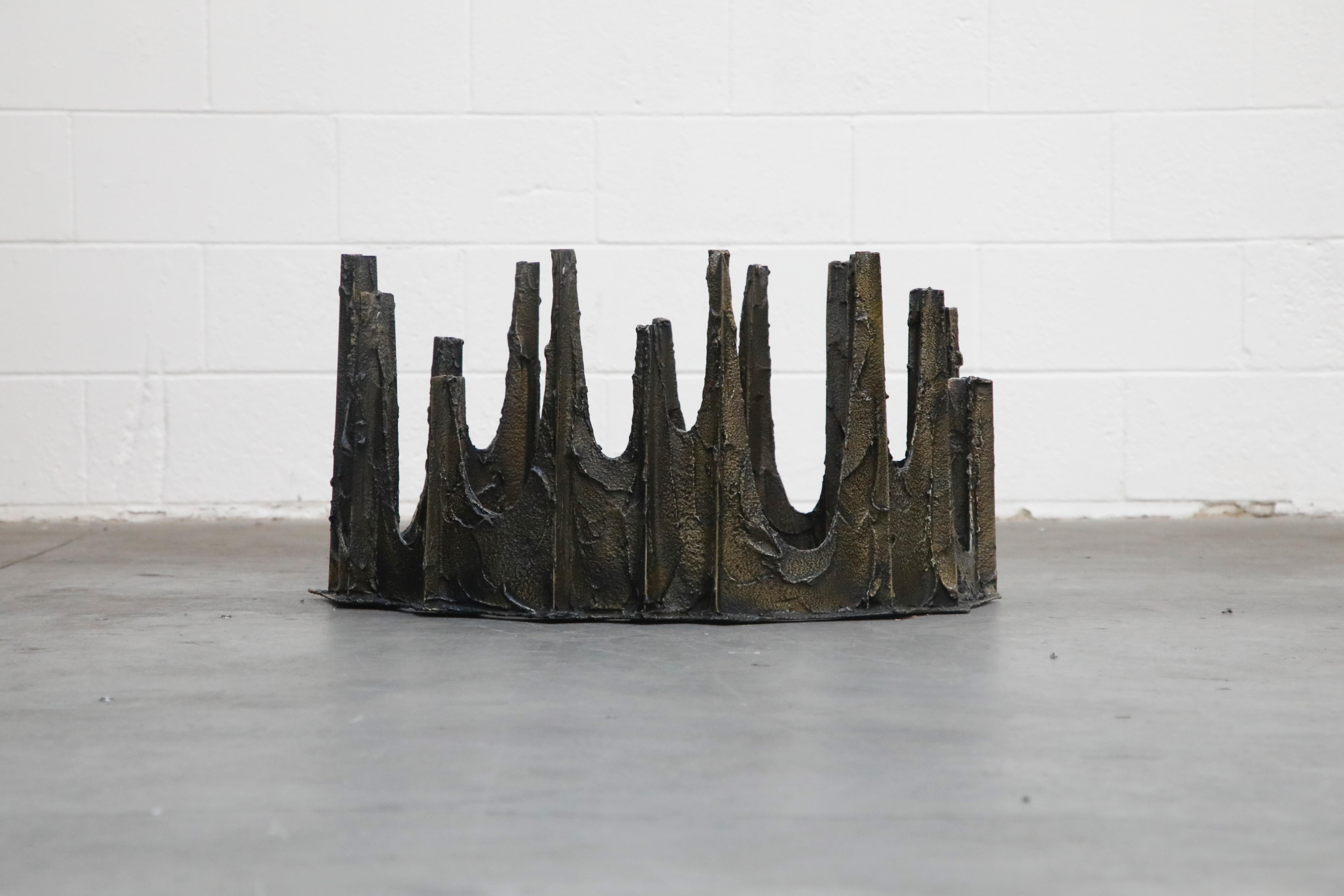 Paul Evans Sculpted Bronze Stalagmite Coffee Table, Signed and Dated 1972 2
