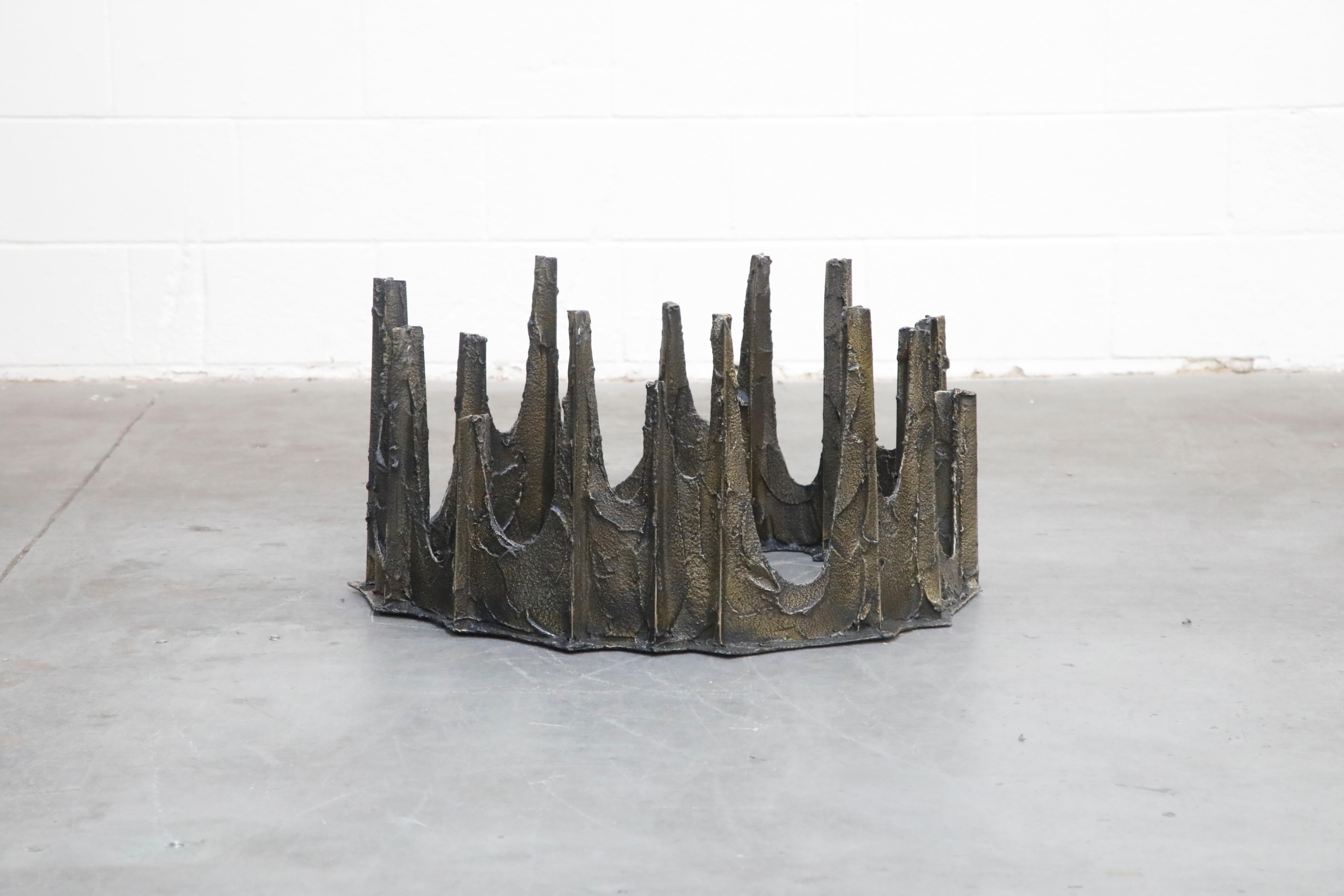 Paul Evans Sculpted Bronze Stalagmite Coffee Table, Signed and Dated 1972 3