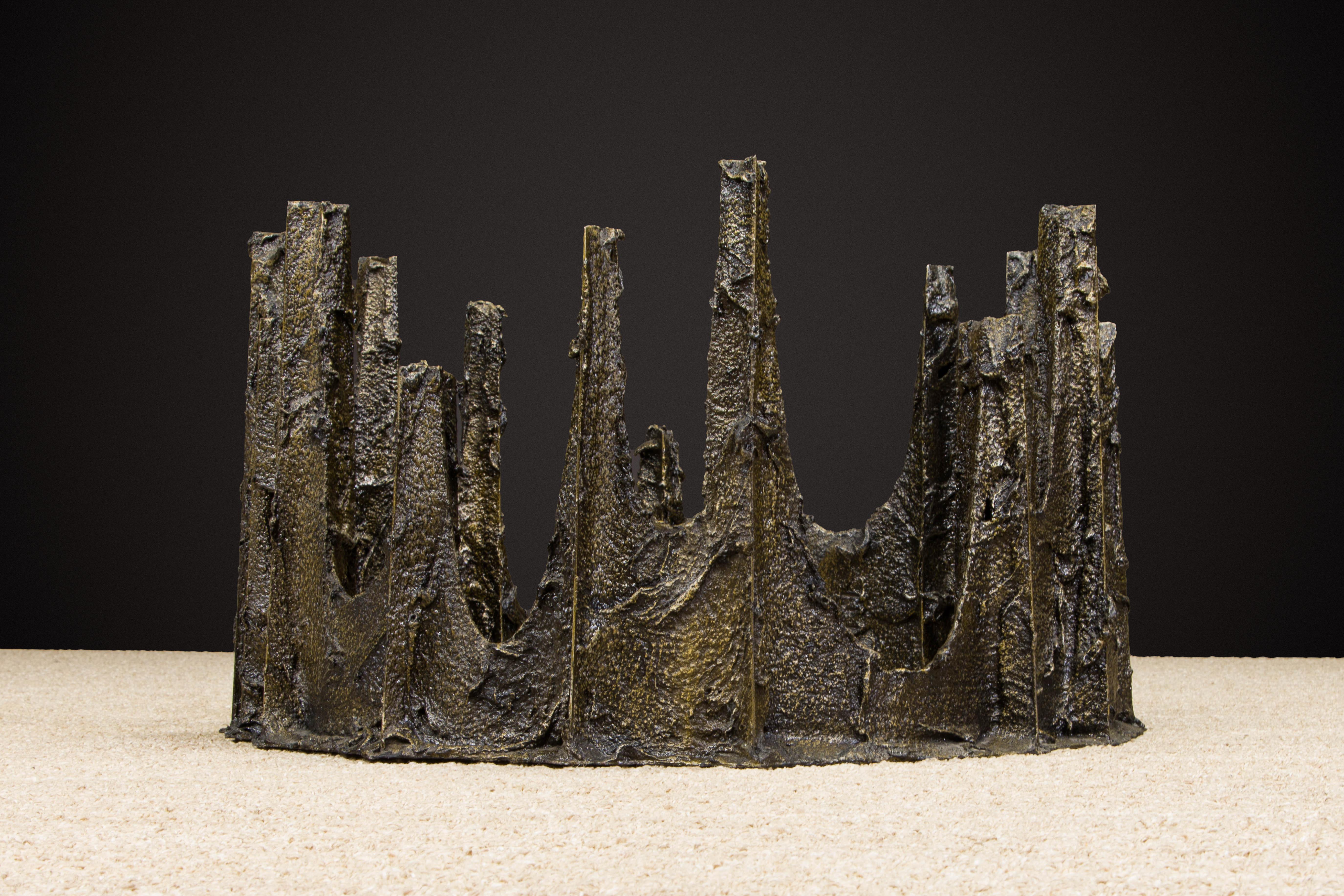 Late 20th Century Paul Evans Sculpted Bronze Stalagmite Coffee Table, Signed and Dated 1979