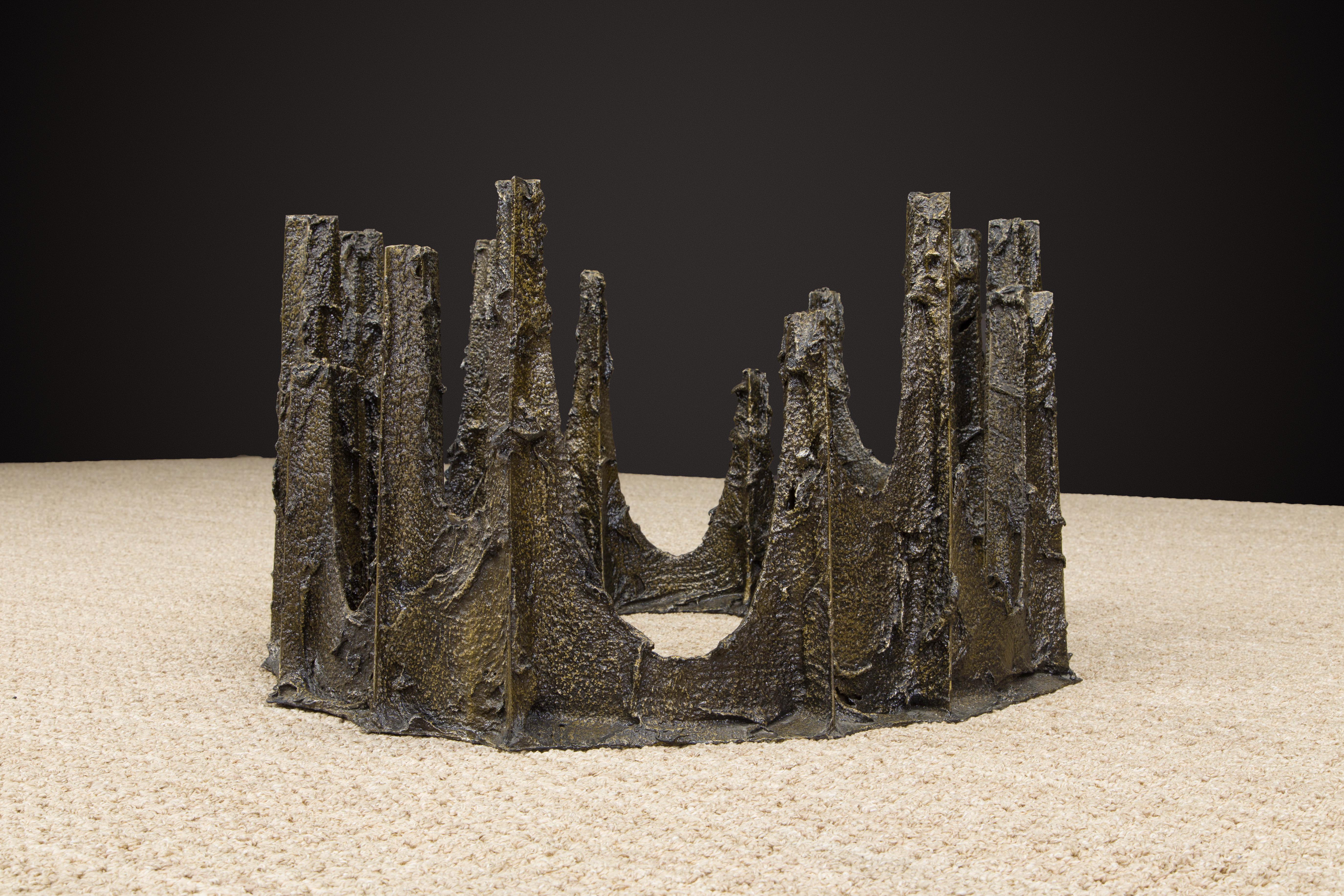 Paul Evans Sculpted Bronze Stalagmite Coffee Table, Signed and Dated 1979 1