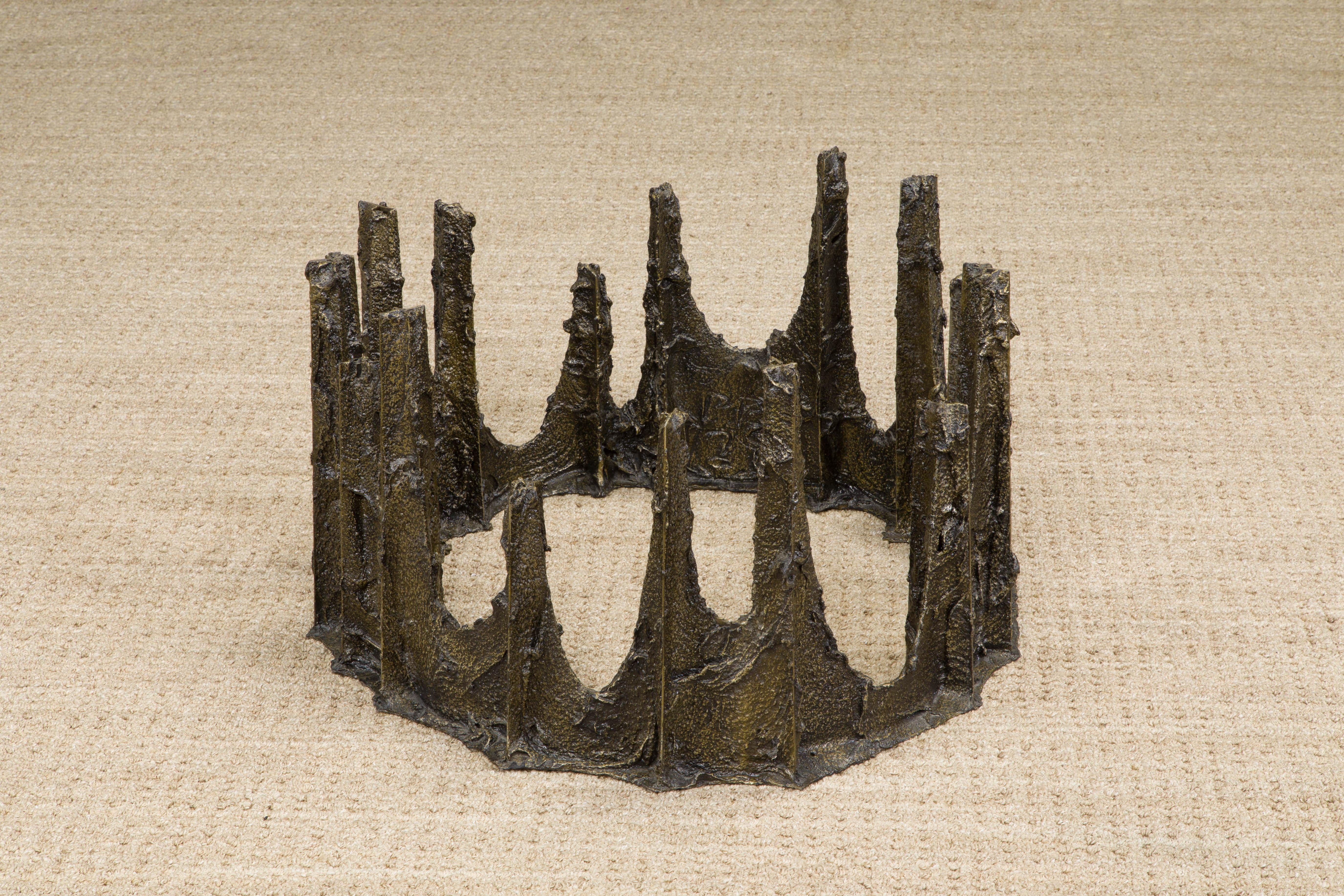 Paul Evans Sculpted Bronze Stalagmite Coffee Table, Signed and Dated 1979 2