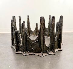 Paul Evans Mesa de centro "Estalagmita" de bronce esculpido, Firmada brutalista MCM