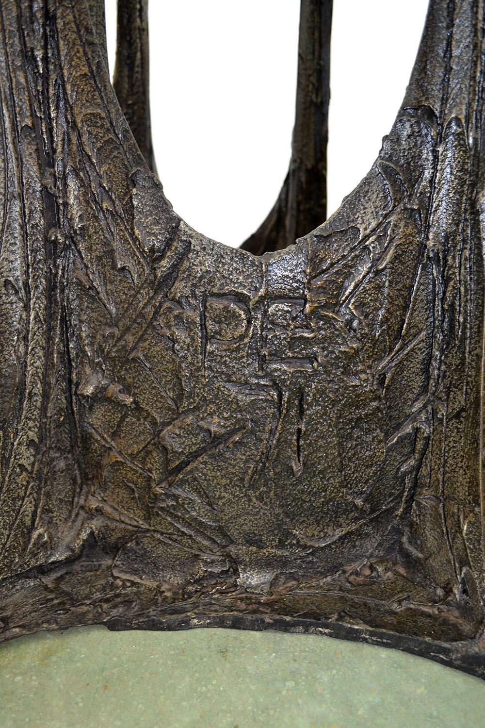 Paul Evans Sculpted Bronze Stalagmite Dining Table for Directional 1971 Signed For Sale 4
